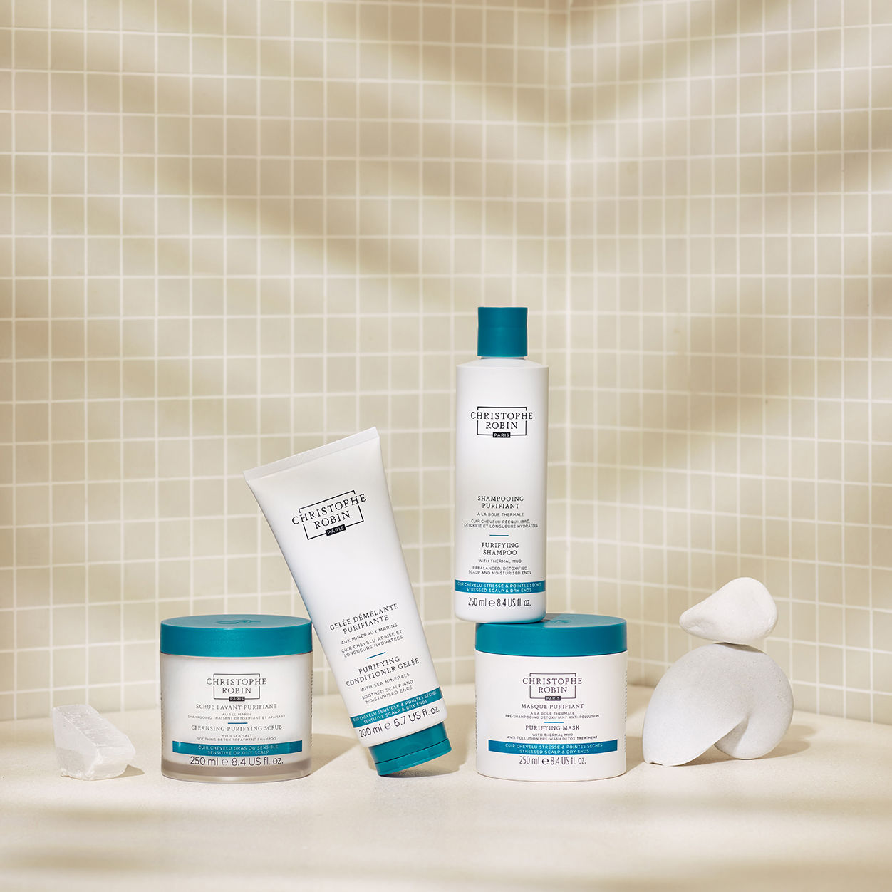 Lifestyle image of Christophe Robin Purifying Mask with Thermal Mud