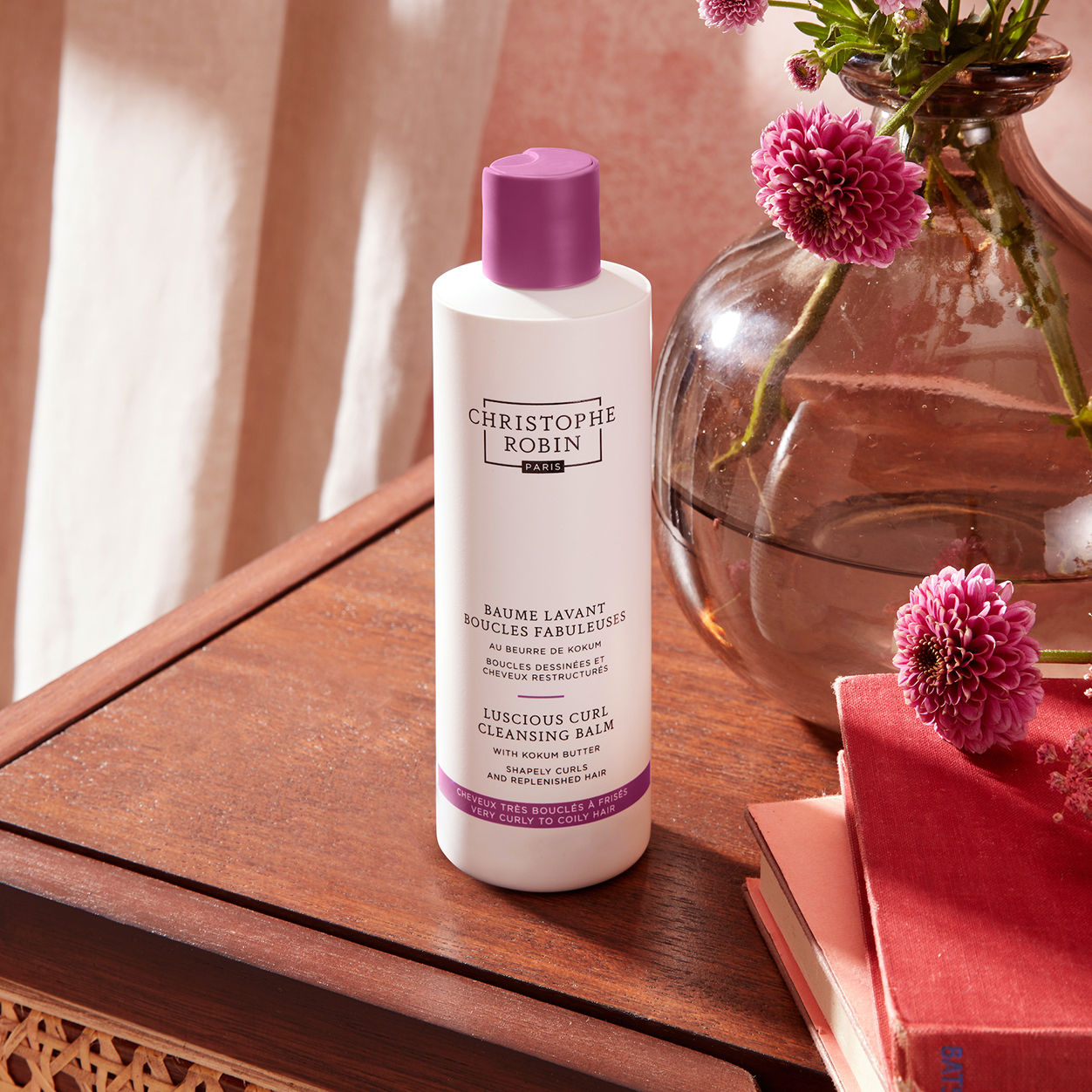 Lifestyle image of Christophe Robin Luscious Curl Cleansing Balm with Kokum Butter