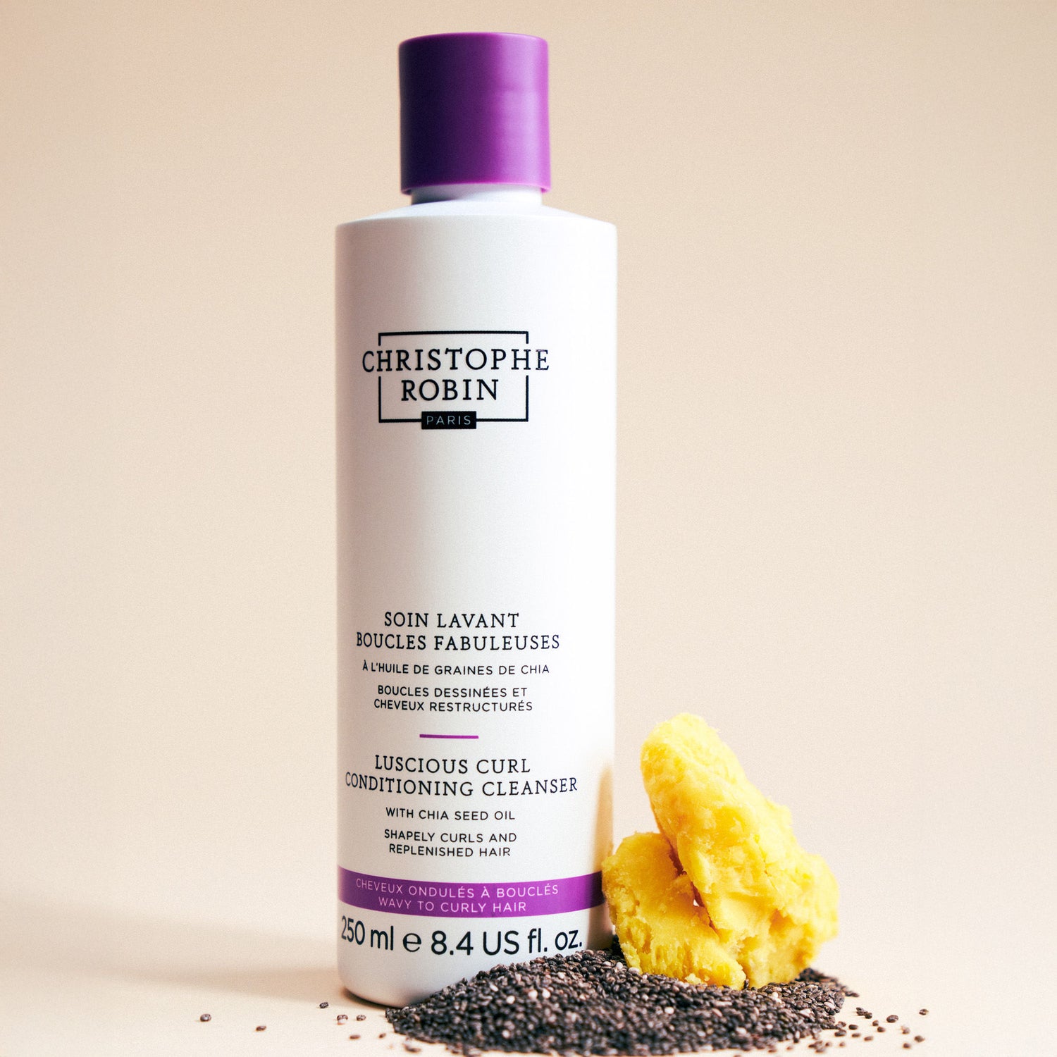 Swatch image of Christophe Robin Luscious Curl Conditioning Cleanser with Chia Seed Oil