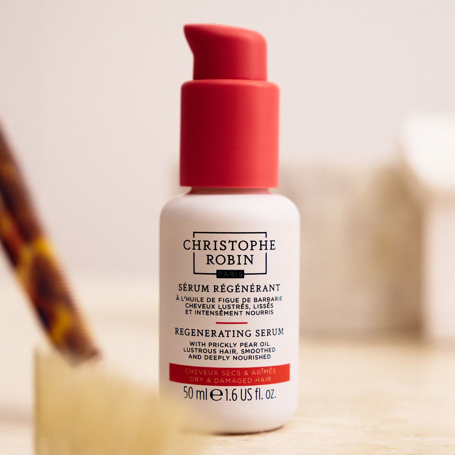 Lifestyle image of Christophe Robin Regenerating Serum With Prickly Pear Oil