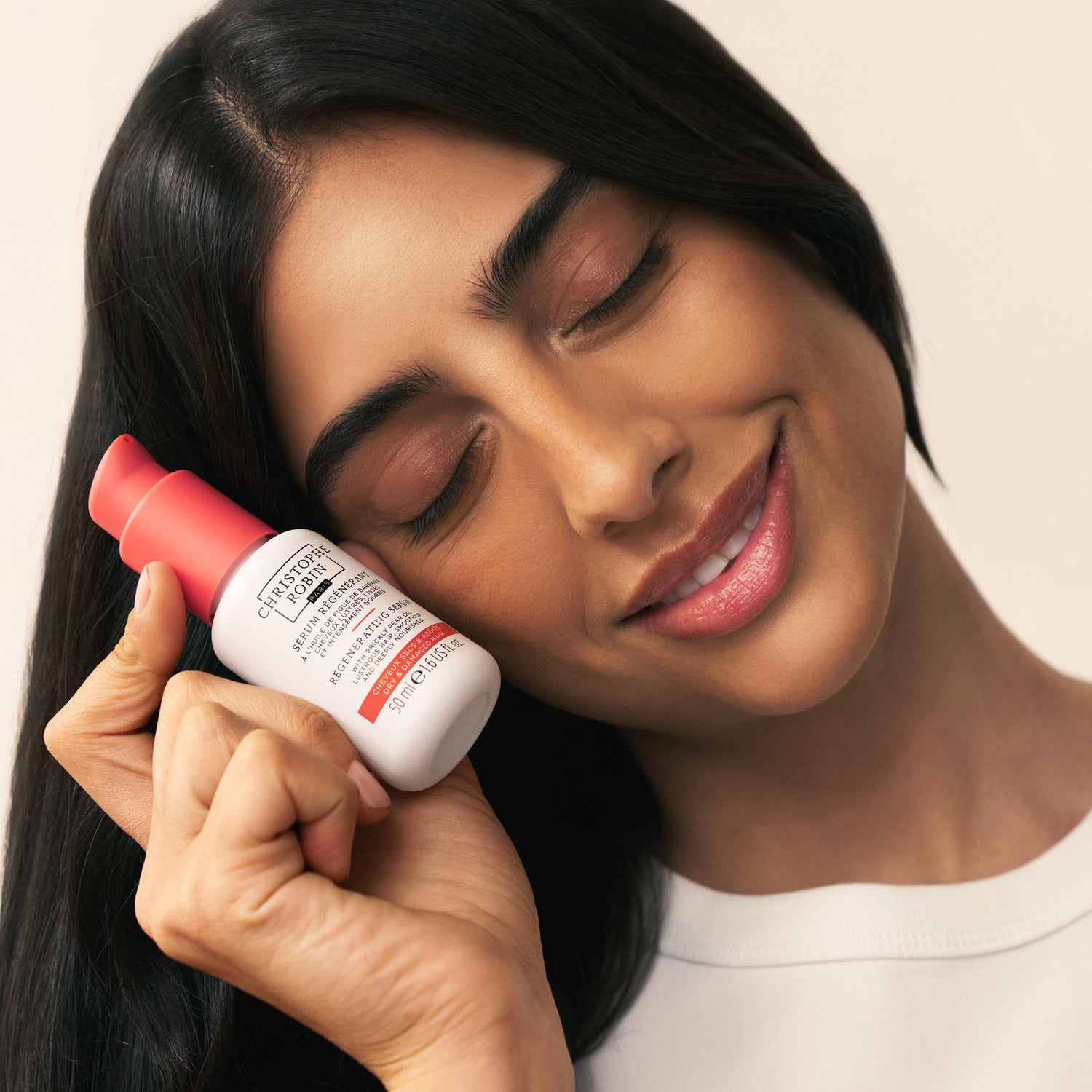 Model image of Christophe Robin Regenerating Serum With Prickly Pear Oil
