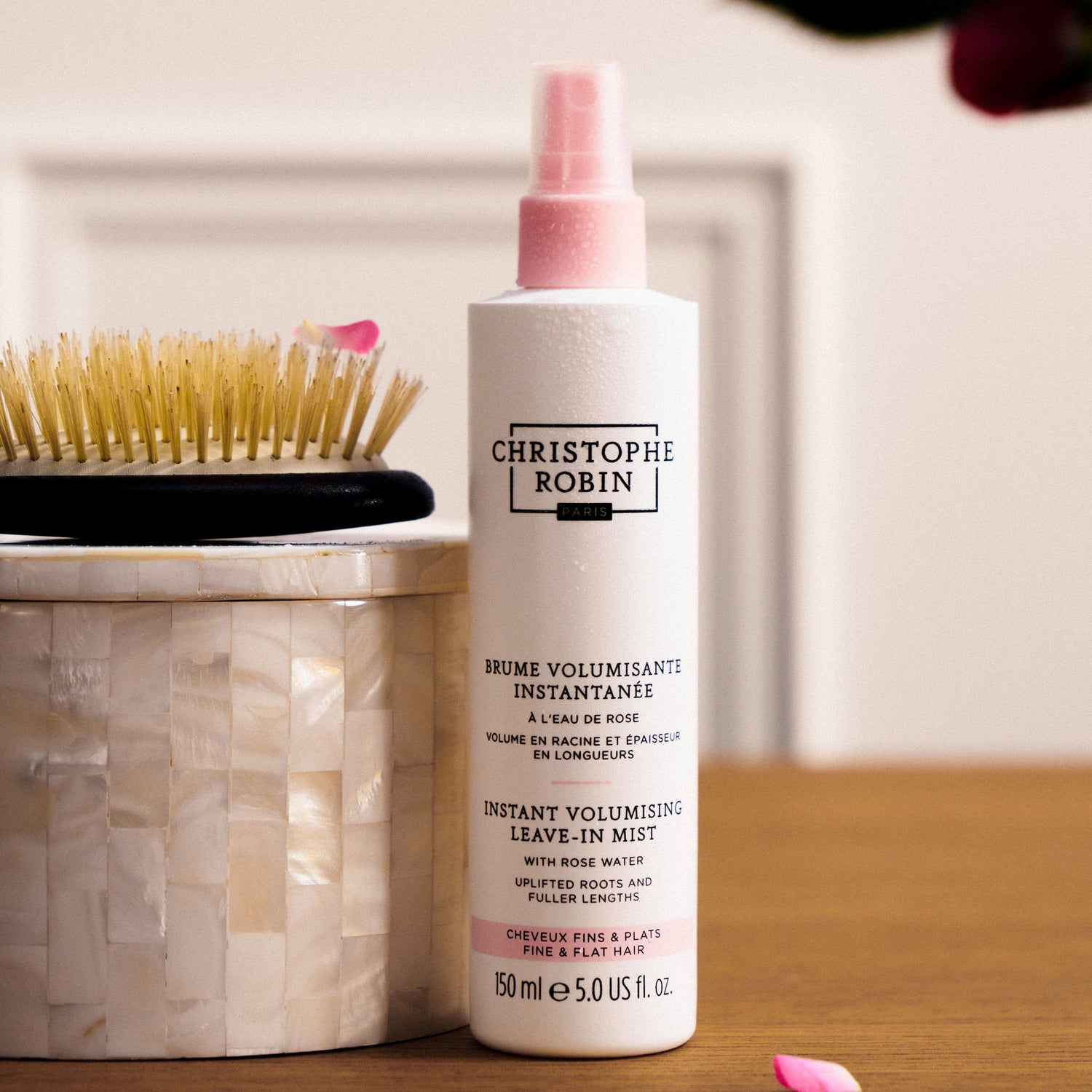 Lifestyle image of Christophe Robin Instant Volumising Leave-in Mist with Rose Water