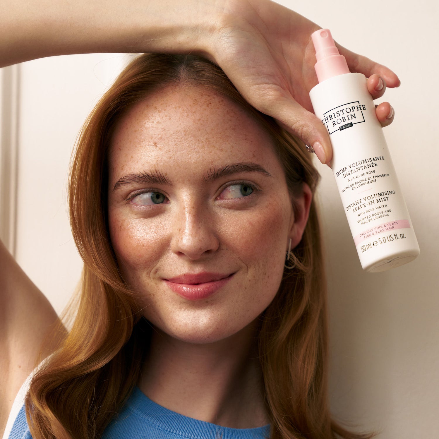 Model image of Christophe Robin Instant Volumising Leave-in Mist with Rose Water