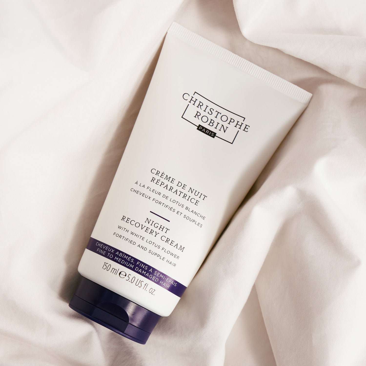 Lifestyle image of Christophe Robin Night Recovery Cream With White Lotus Flower