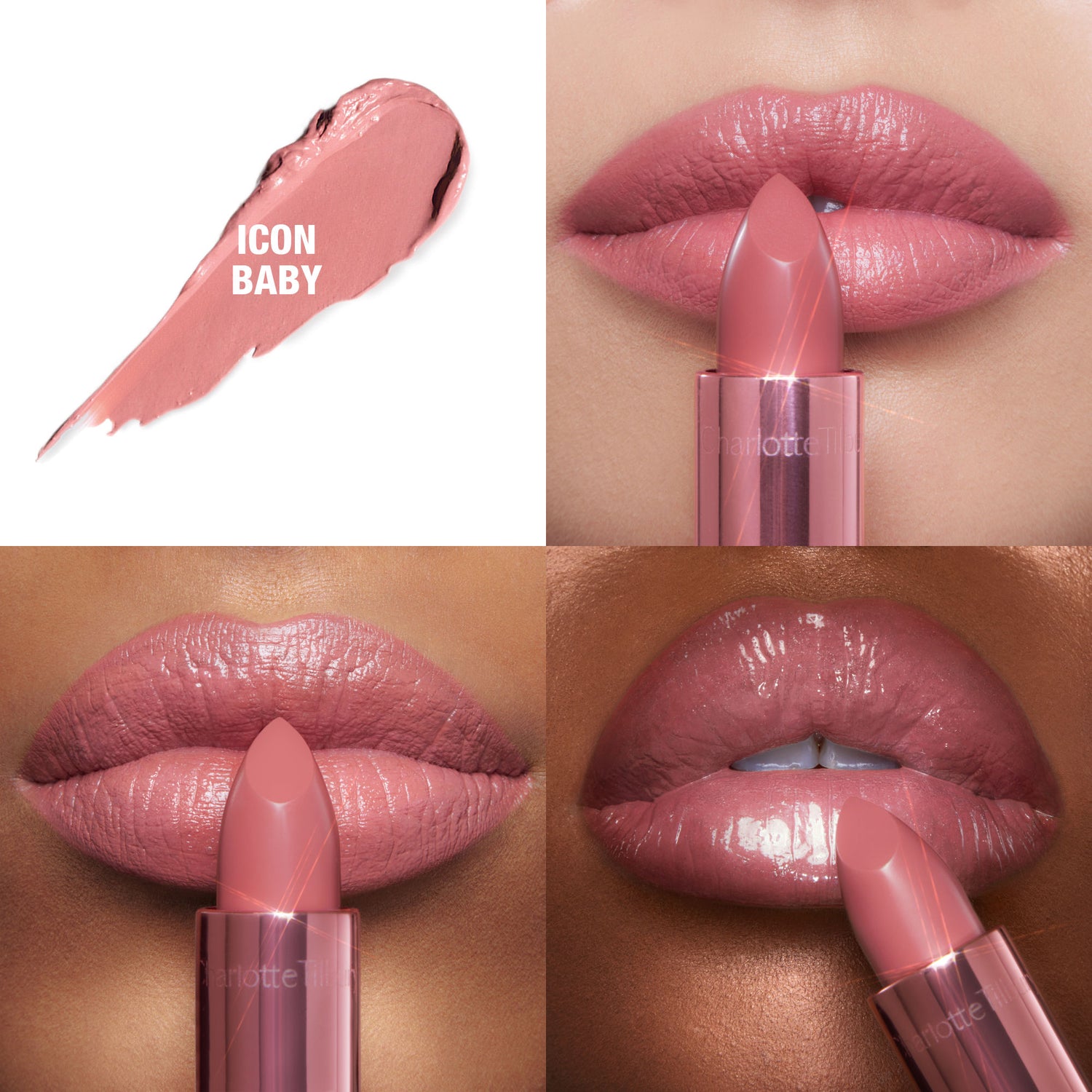 Swatch image of Charlotte Tilbury Hollywood Iconic Mini Lip Trio (Limited Edition)
