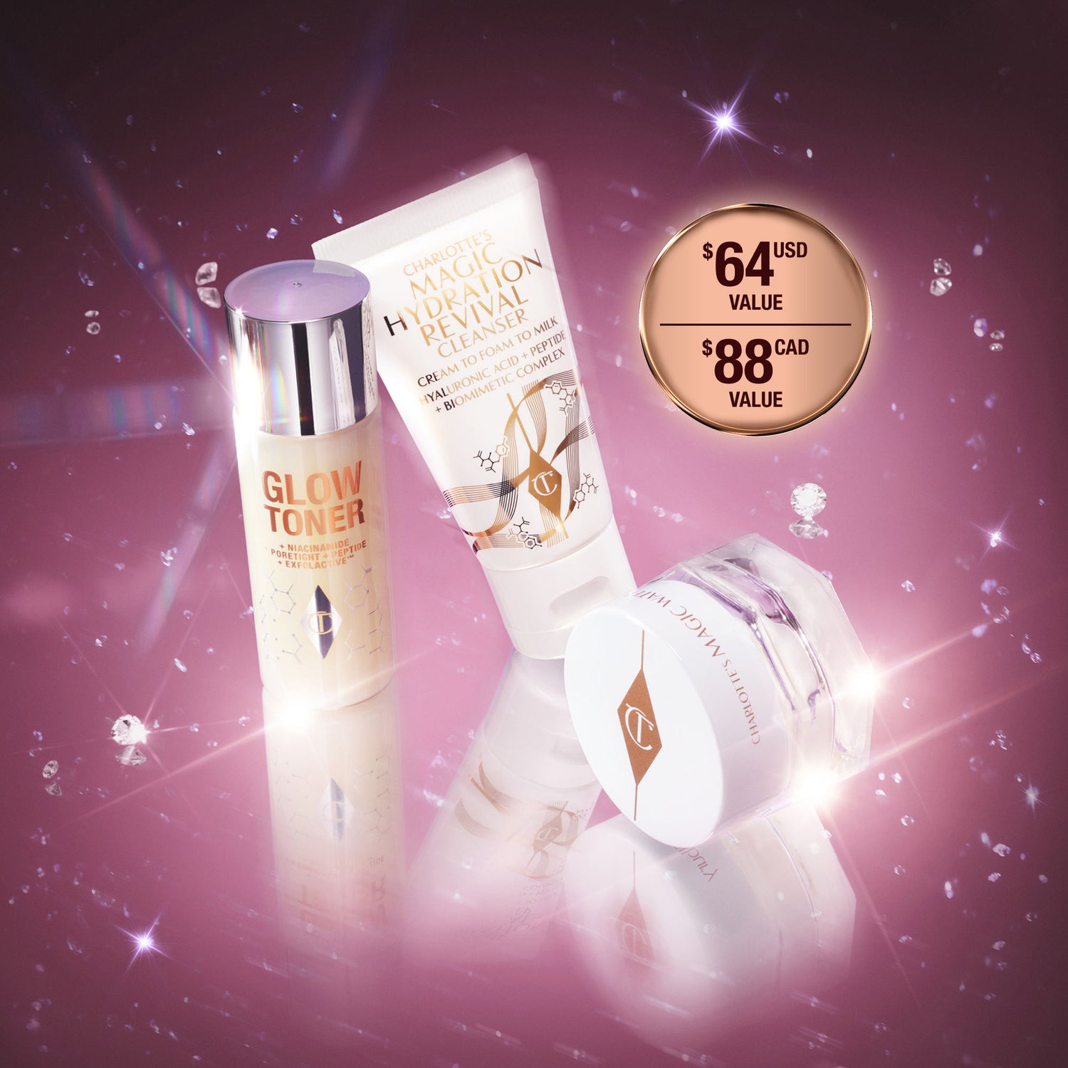 Lifestyle image of Charlotte Tilbury Charlotte's Hydration Revival Skincare Discovery Set (Limited Edition)