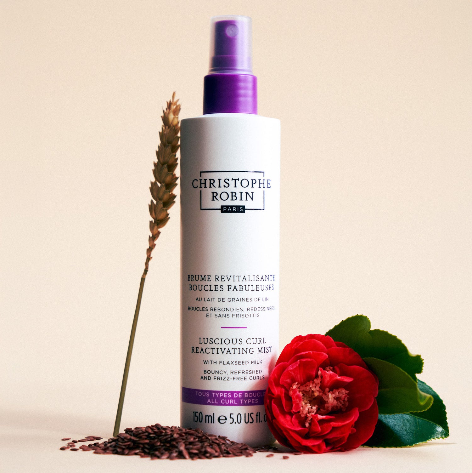 Swatch image of Christophe Robin Luscious Curl Reactivating Mist with Flaxseed Milk