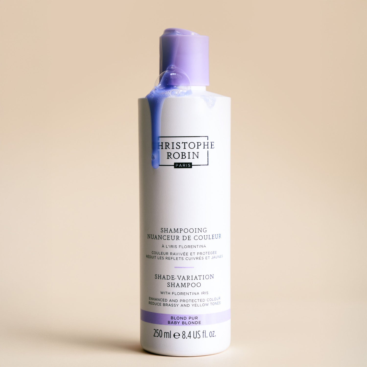 Lifestyle image of Christophe Robin Shade Variation Shampoo With Florentina Iris Baby Blonde