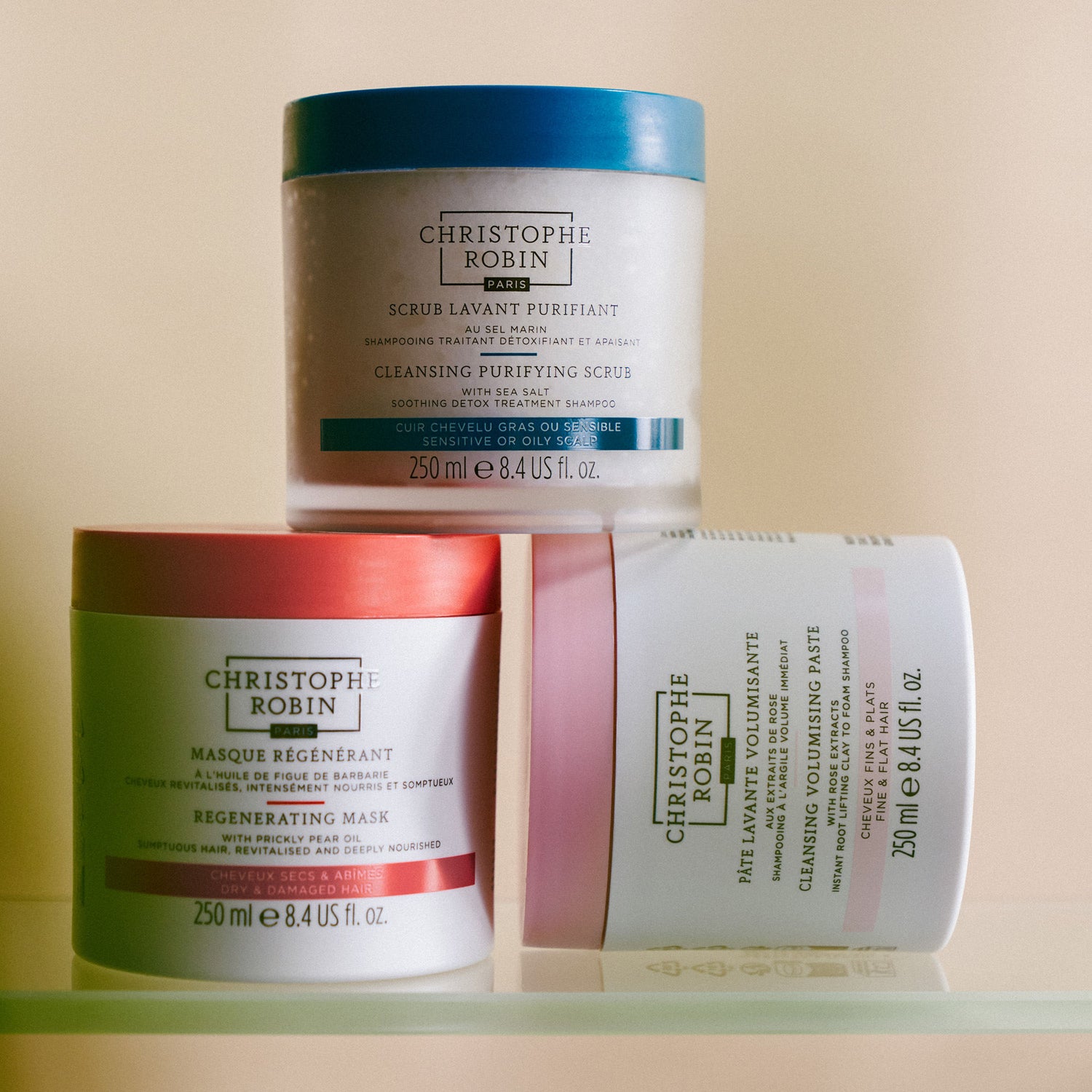 Lifestyle image of Christophe Robin Cleansing Purifying Scrub With Sea Salt