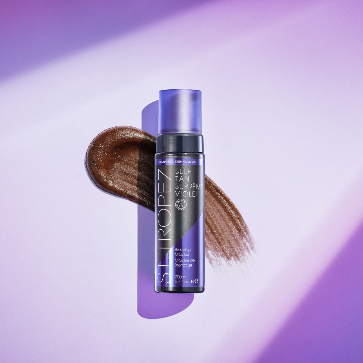 Image of an open St. Tropez Self Tan Suprême Violet Bronzing Mousse