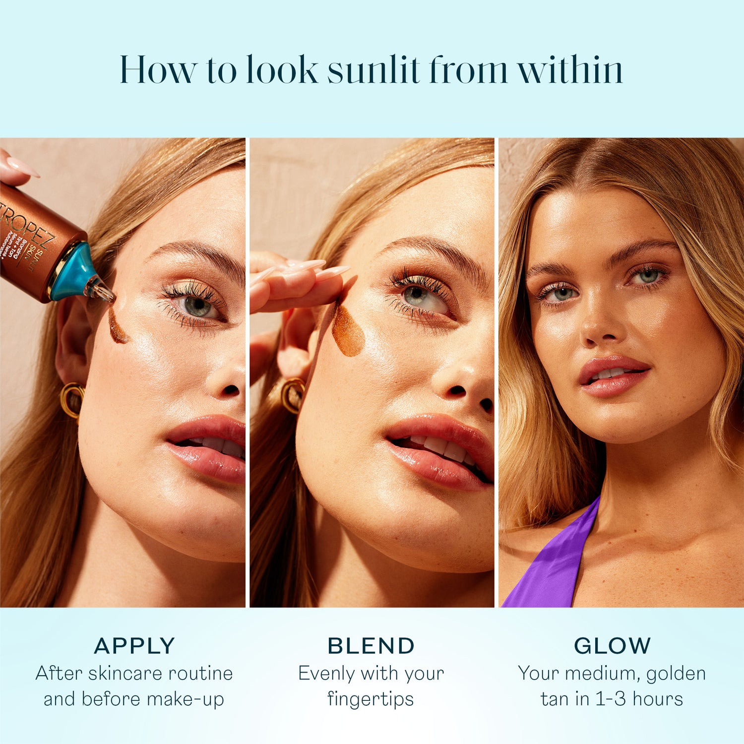Image of a closed St. Tropez Sunlit Skin Bronzing Tint and Self Tan Face Serum