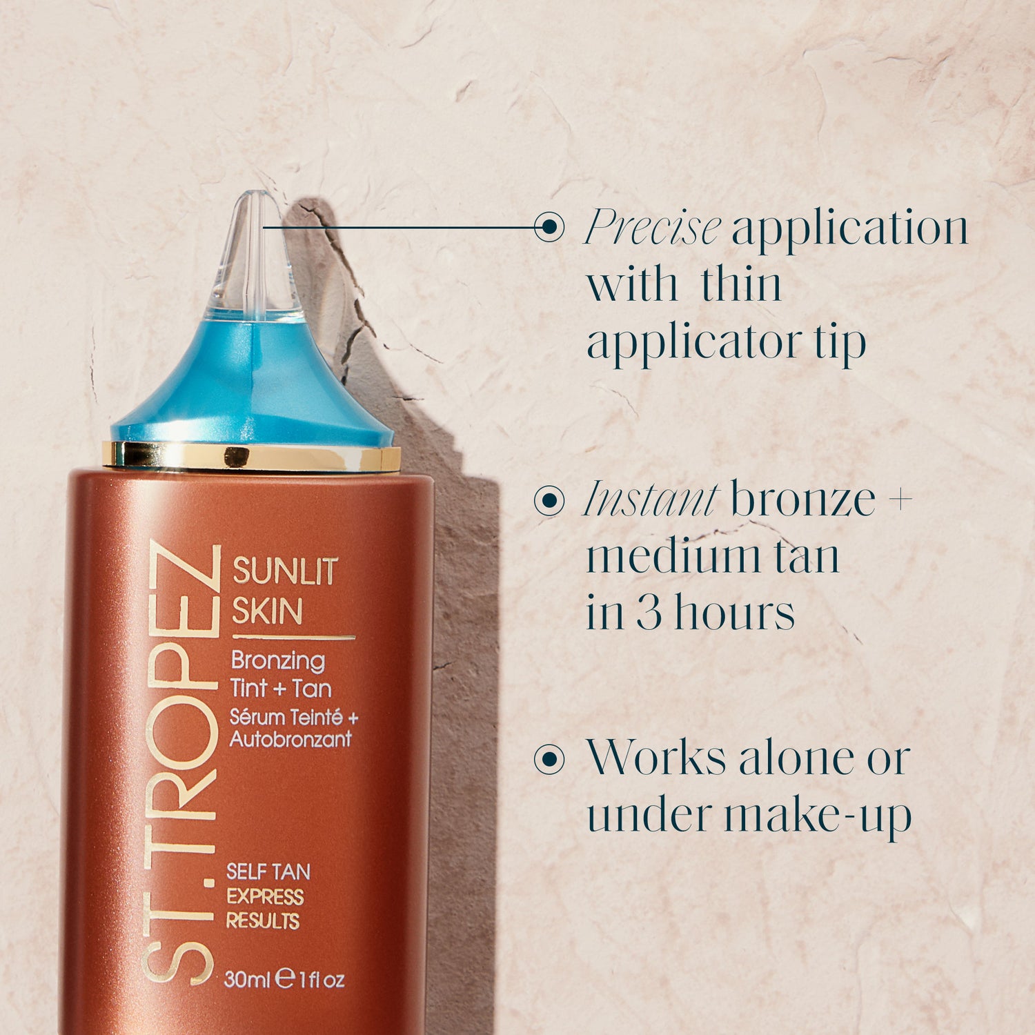 Back image of St. Tropez Sunlit Skin Bronzing Tint and Self Tan Face Serum