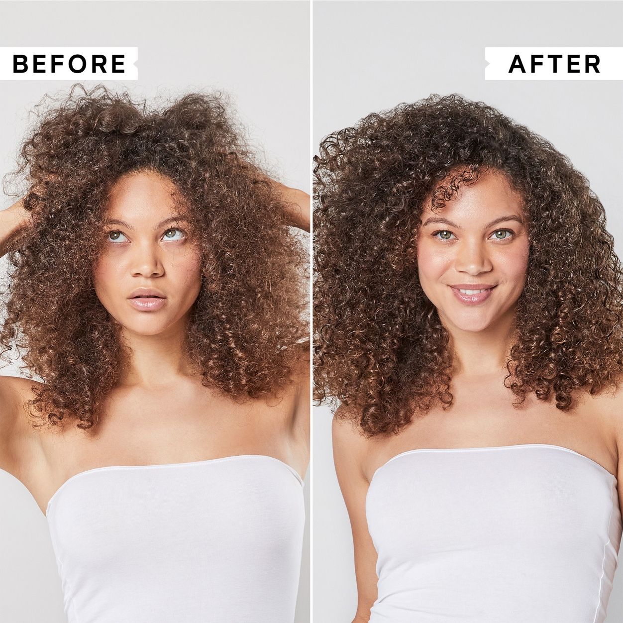 Before and after results of using Philip Kingsley Flaky Scalp Hydrating Conditioner