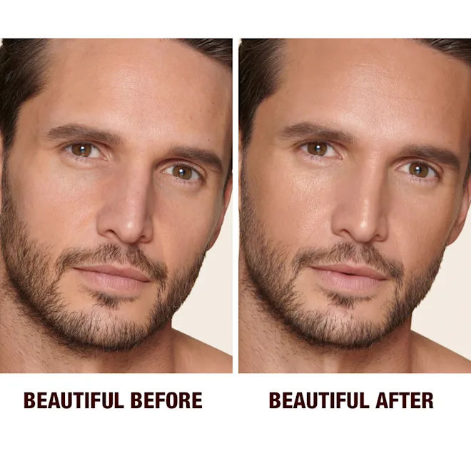 Before and after results of using Charlotte Tilbury Unisex Healthy Glow Hydrating Tint