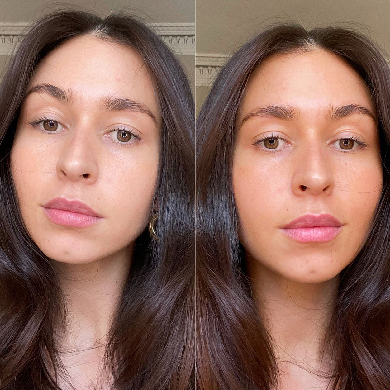 Before and after results of using Tan-Luxe The Crème