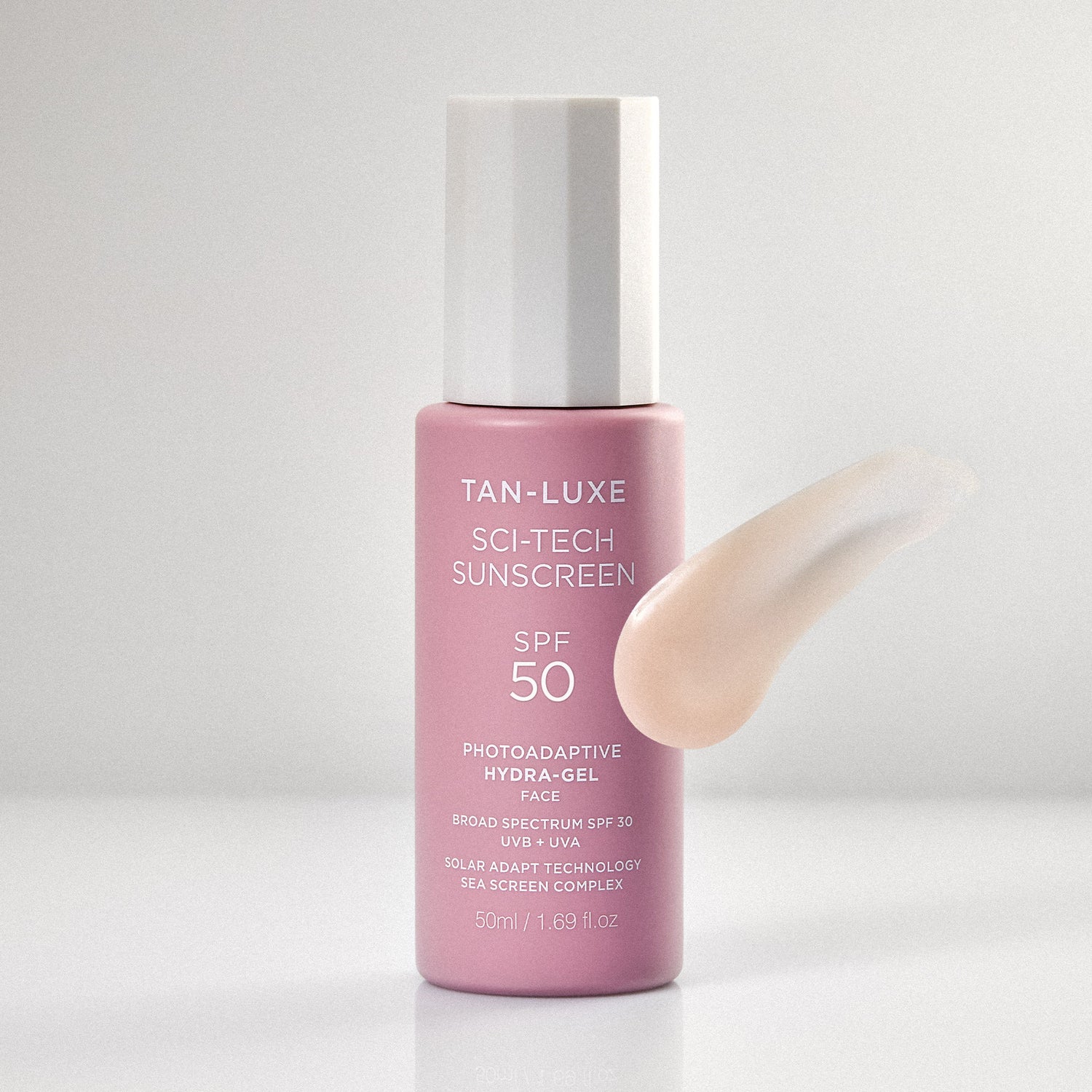 Swatch image of Tan-Luxe Sci-Tech Photoadaptive Hydra-Gel Face SPF 50