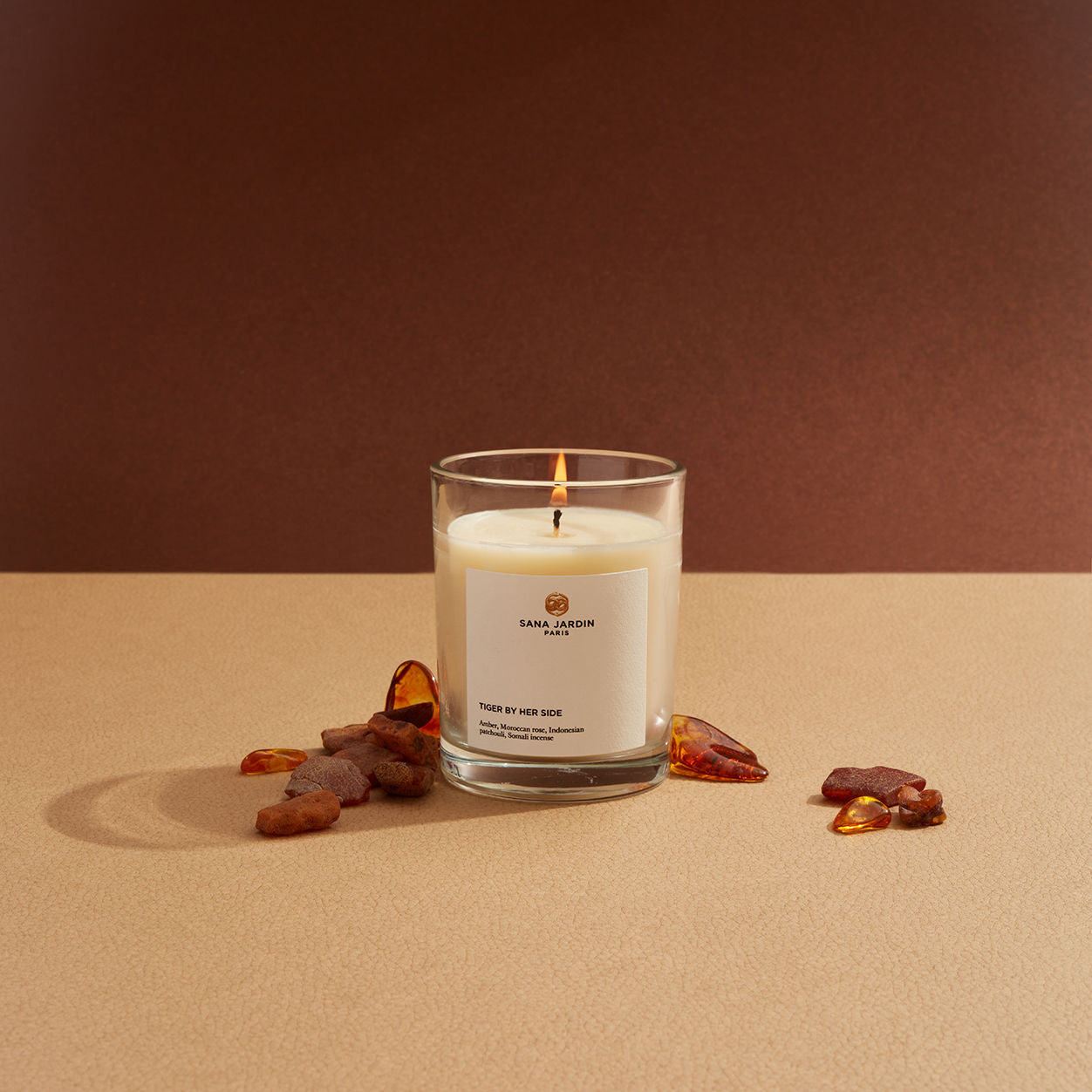 Lifestyle image of Sana Jardin Tiger By Her Side Candle