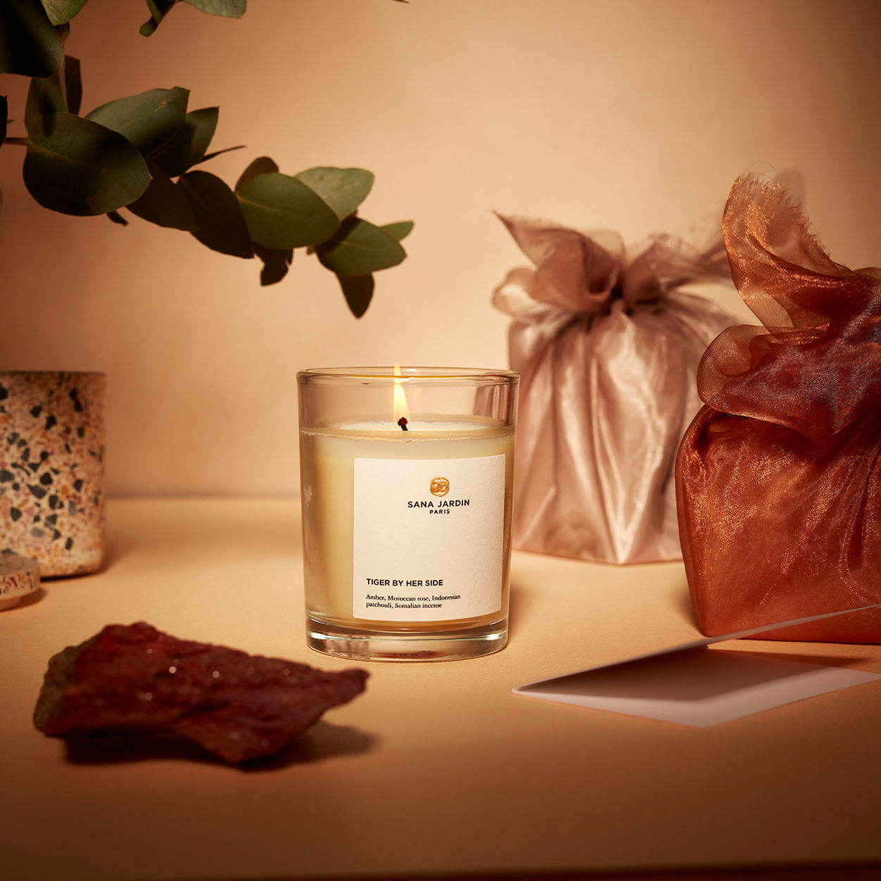 Lifestyle image of Sana Jardin Tiger By Her Side Candle