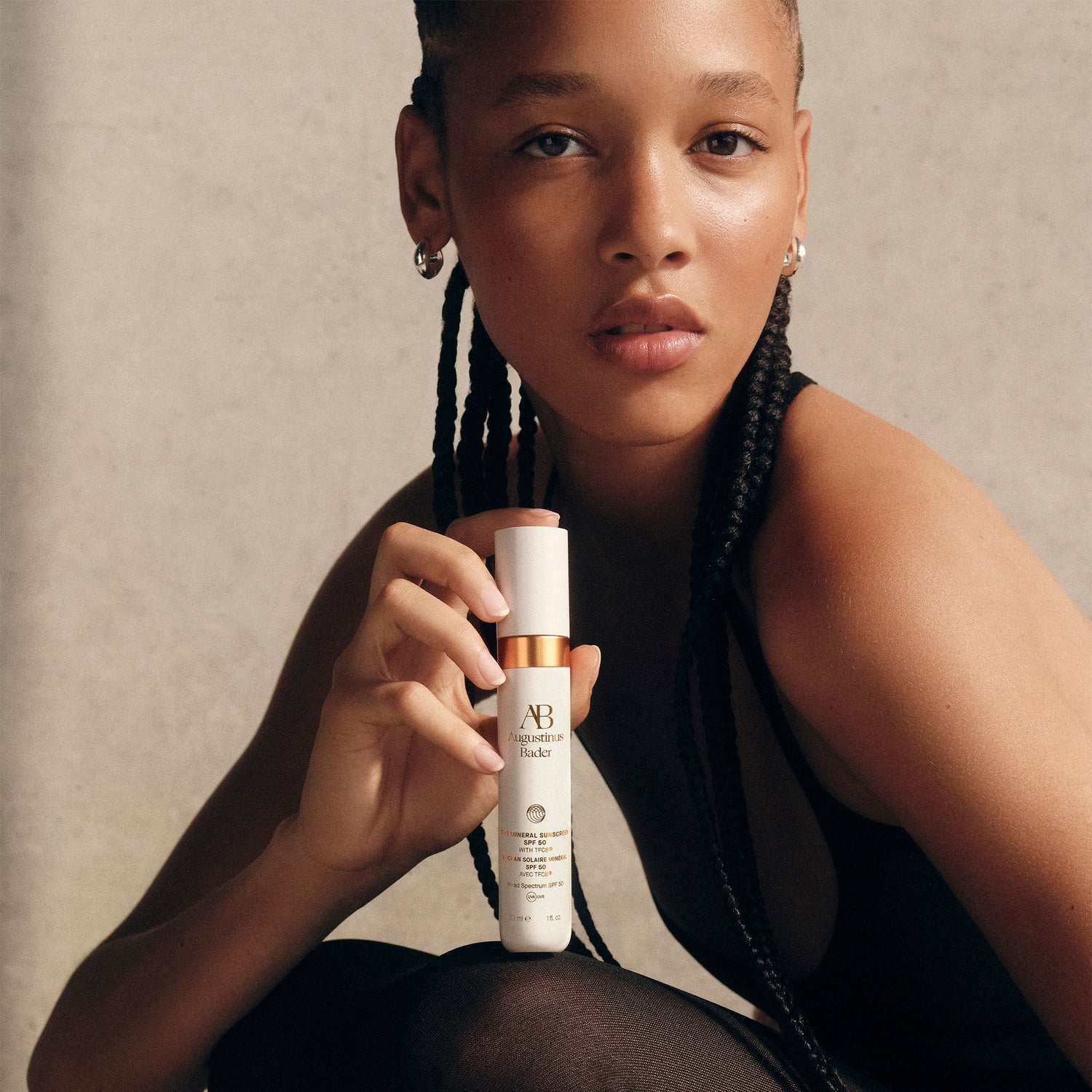 Model image of Augustinus Bader The Mineral Sunscreen SPF 50