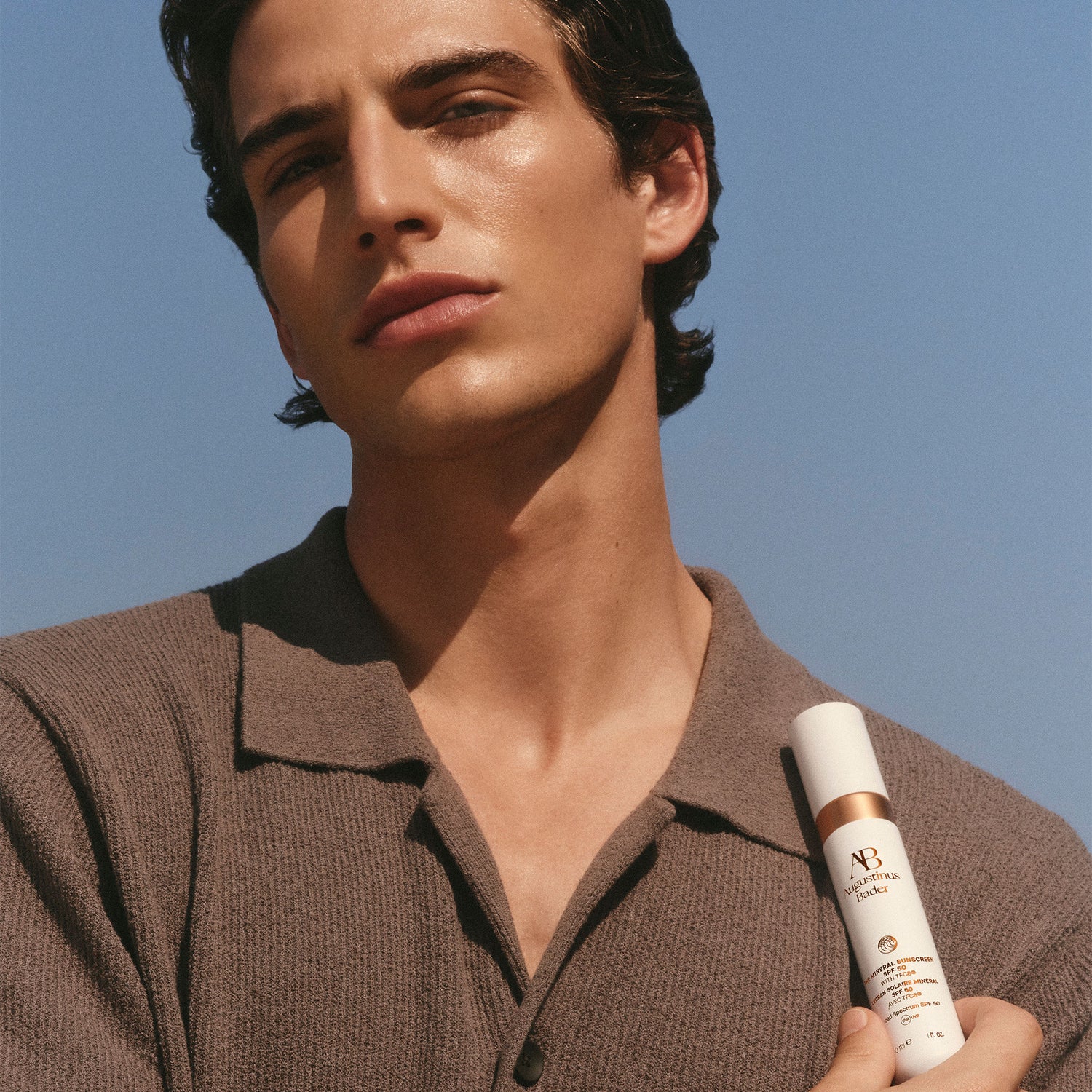 Model image of Augustinus Bader The Mineral Sunscreen SPF 50