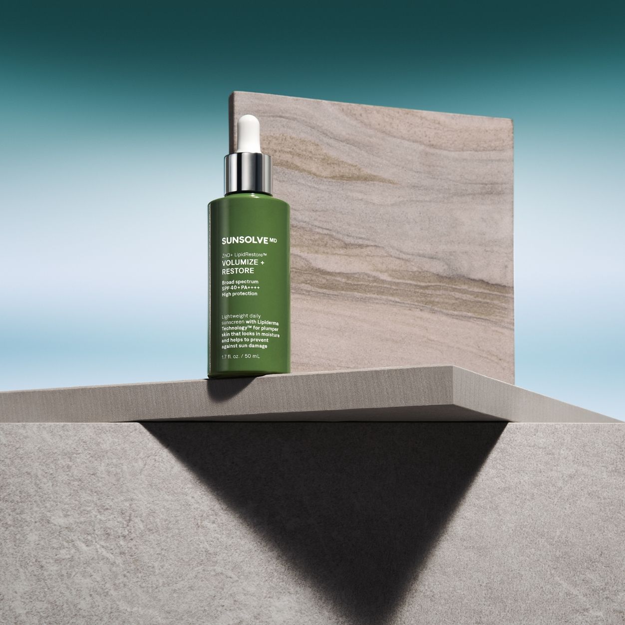 Image of an open SunsolveMD LipidRestore Volumize + Restore SPF 40