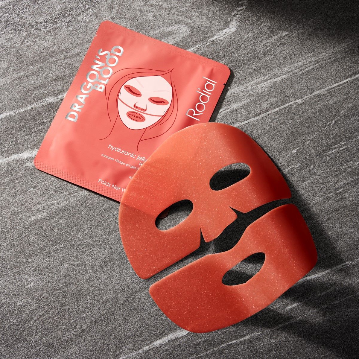 Lifestyle image of Rodial Dragon's Blood Hyaluronic Jelly Face Mask Box Of 4