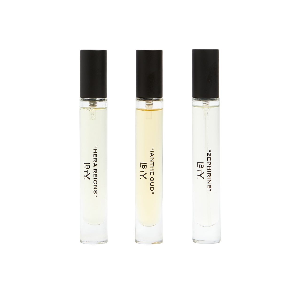 Image of an open Liberty LBTY. Woody Eau De Parfum Discovery Set