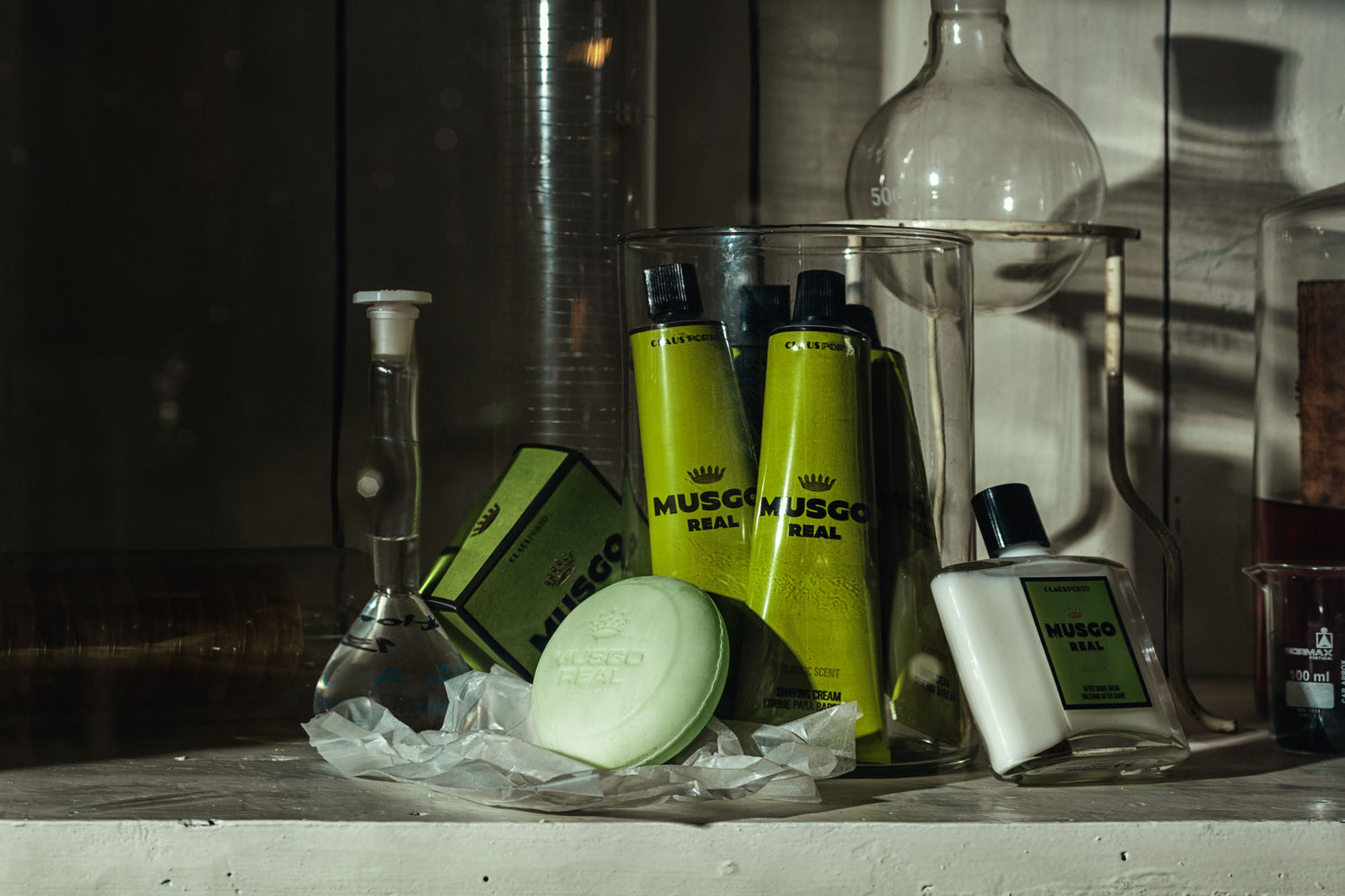 Lifestyle image of Claus Porto Musgo Real Shaving Cream Classic Scent