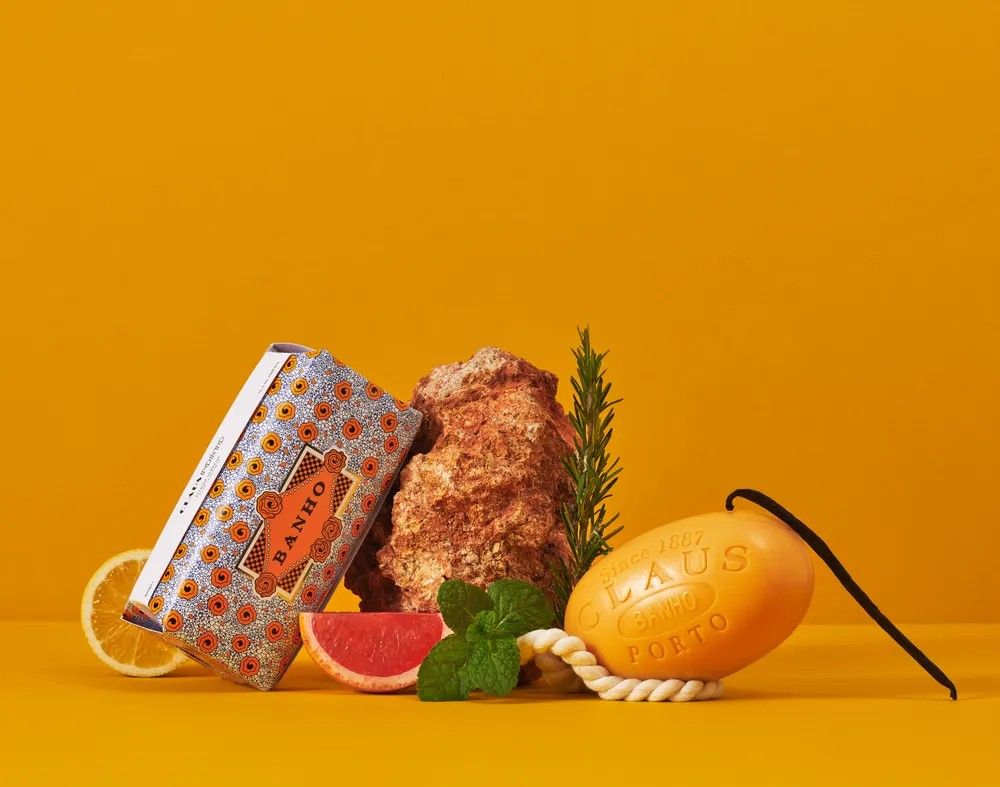 Lifestyle image of Claus Porto Banho Citron Verbena Soap on a Rope