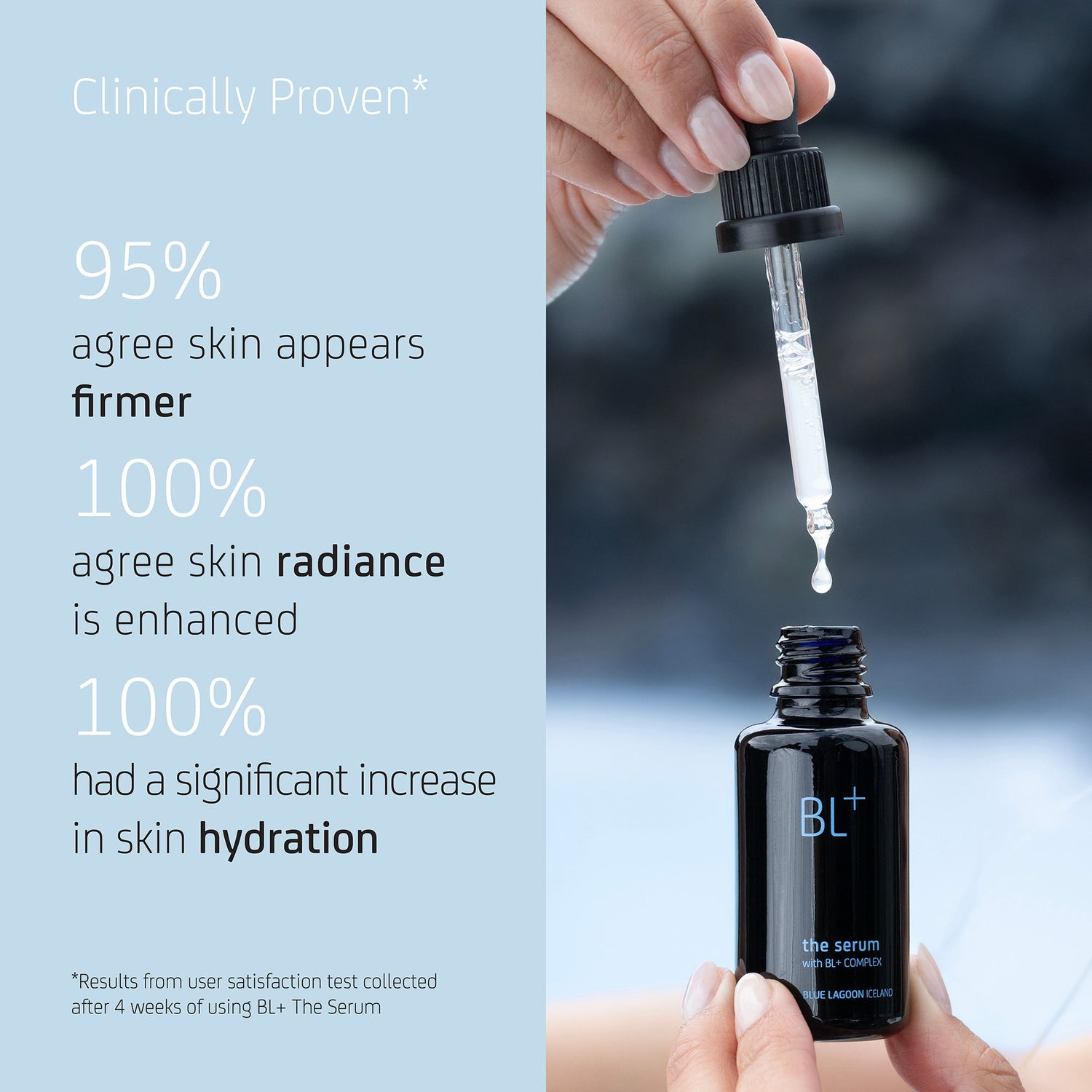 Image of an open Blue Lagoon Skincare BL+ The Serum