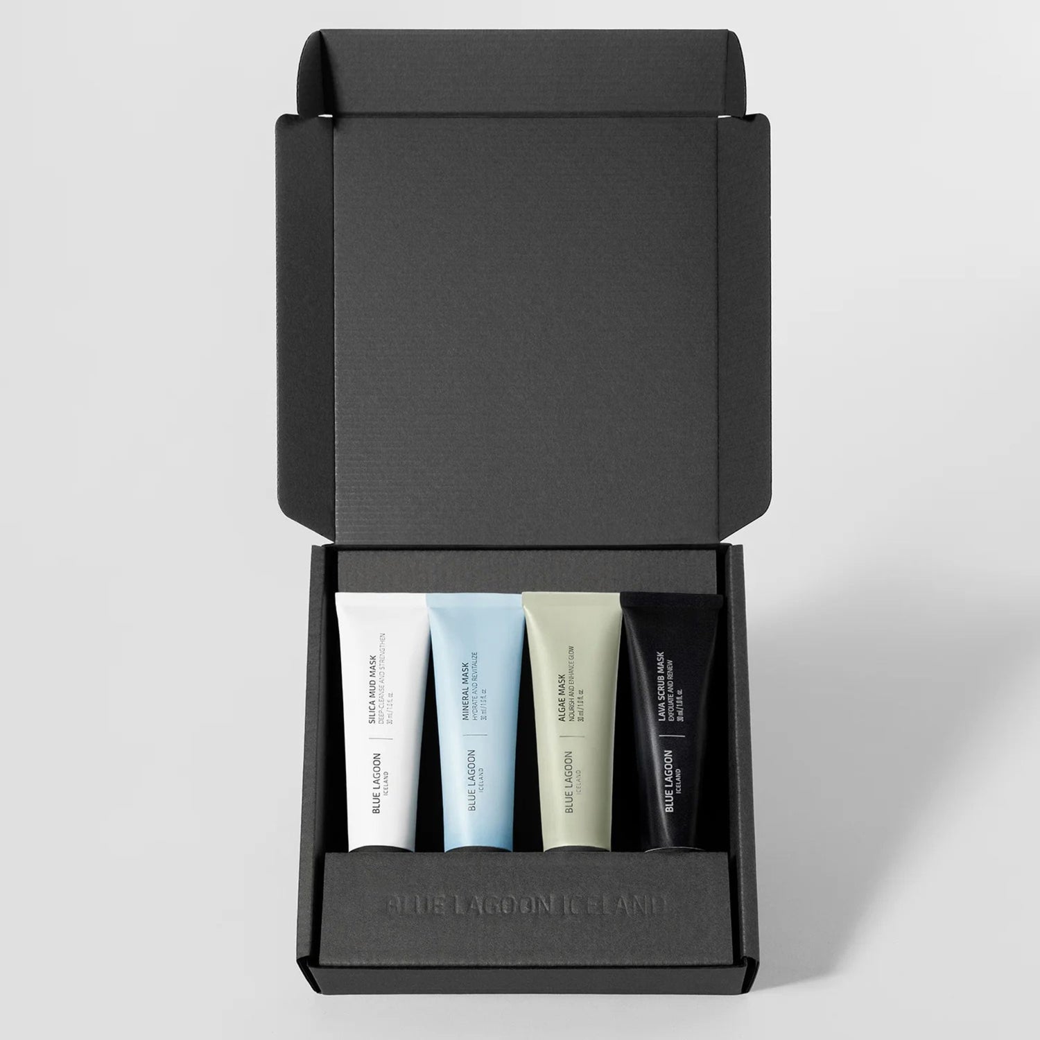 Image of an open Blue Lagoon Skincare Travel Size Signature Masks Set
