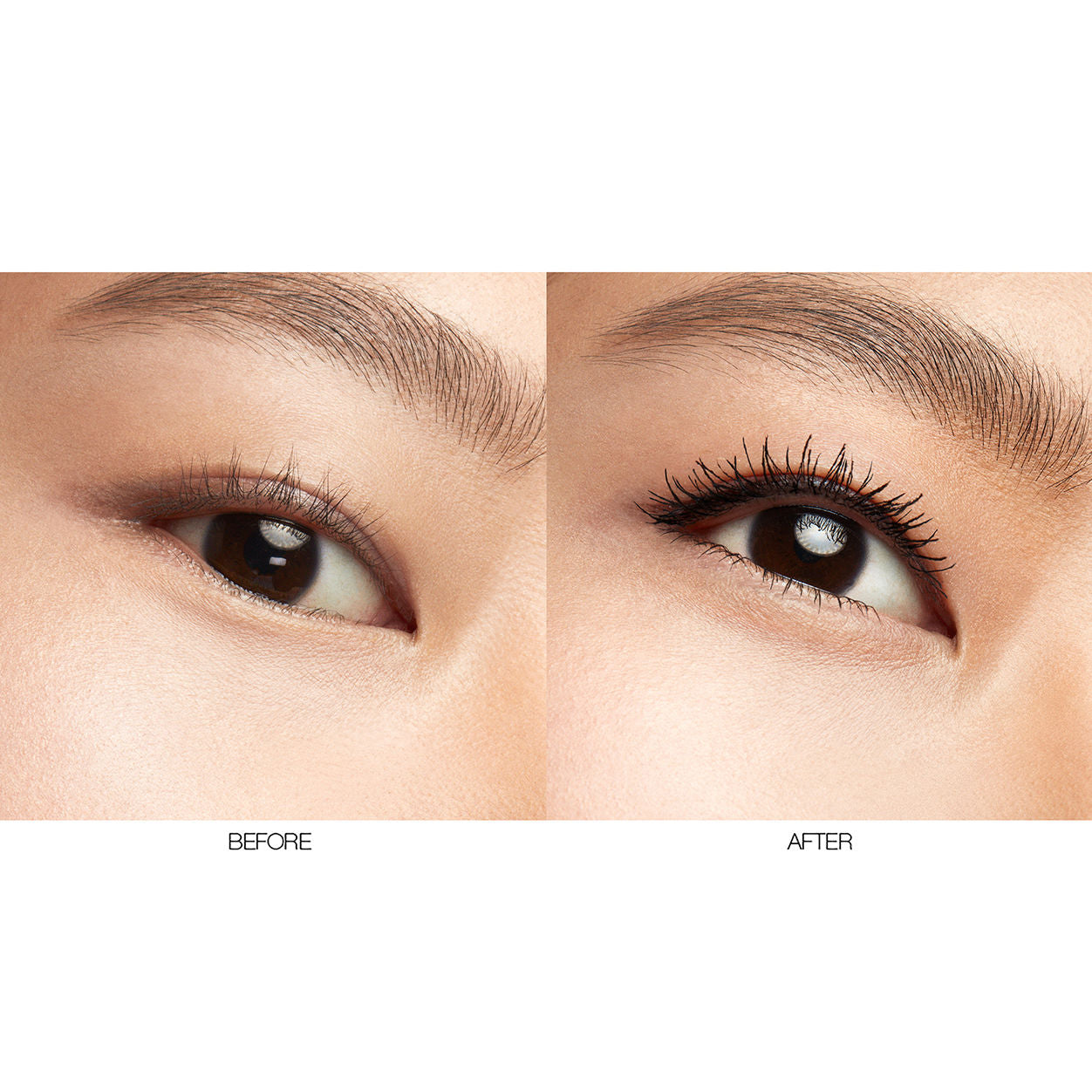 Before and after results of using Nars Climax Mascara