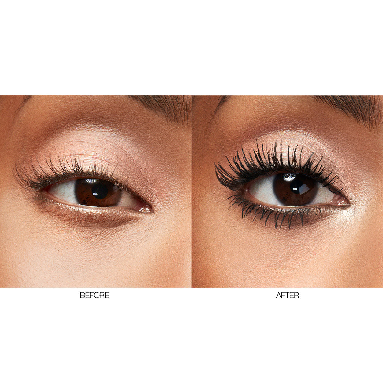 Before and after results of using Nars Climax Mascara