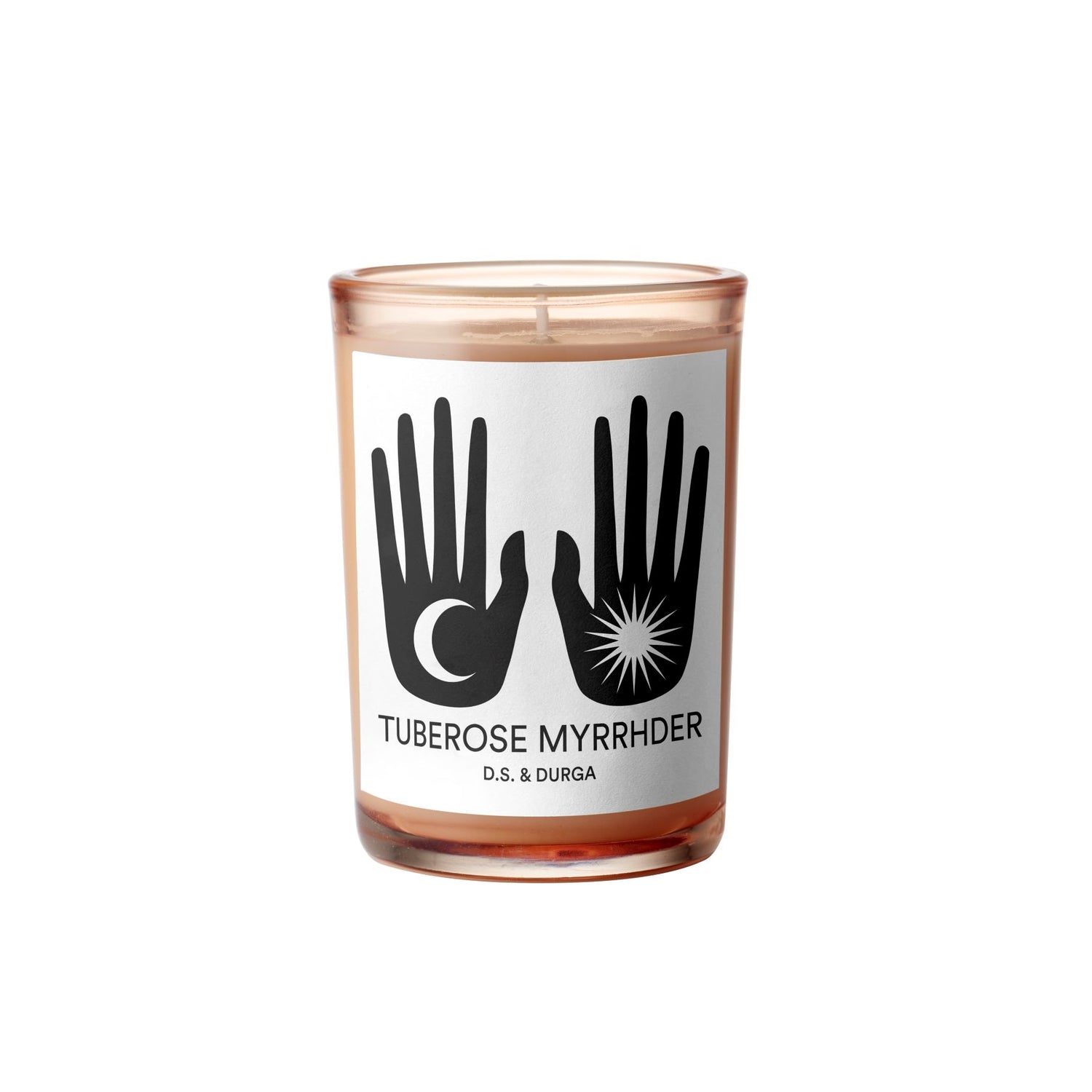 Image of an open D.S. & Durga Tuberose Myrrhder Candle