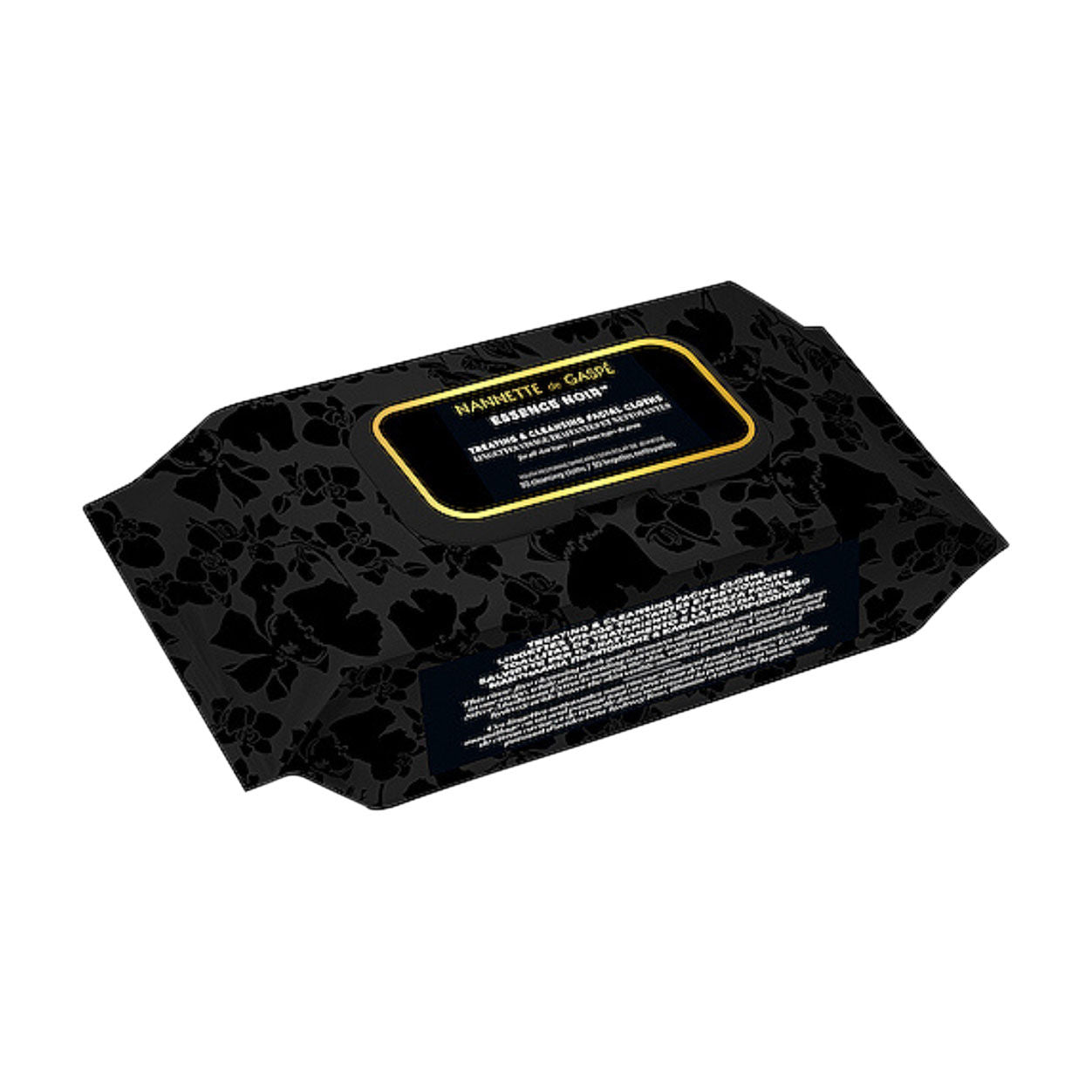 Side image of Nannette de Gaspé Essence Noir Cleansing and Treating Facial Cloths