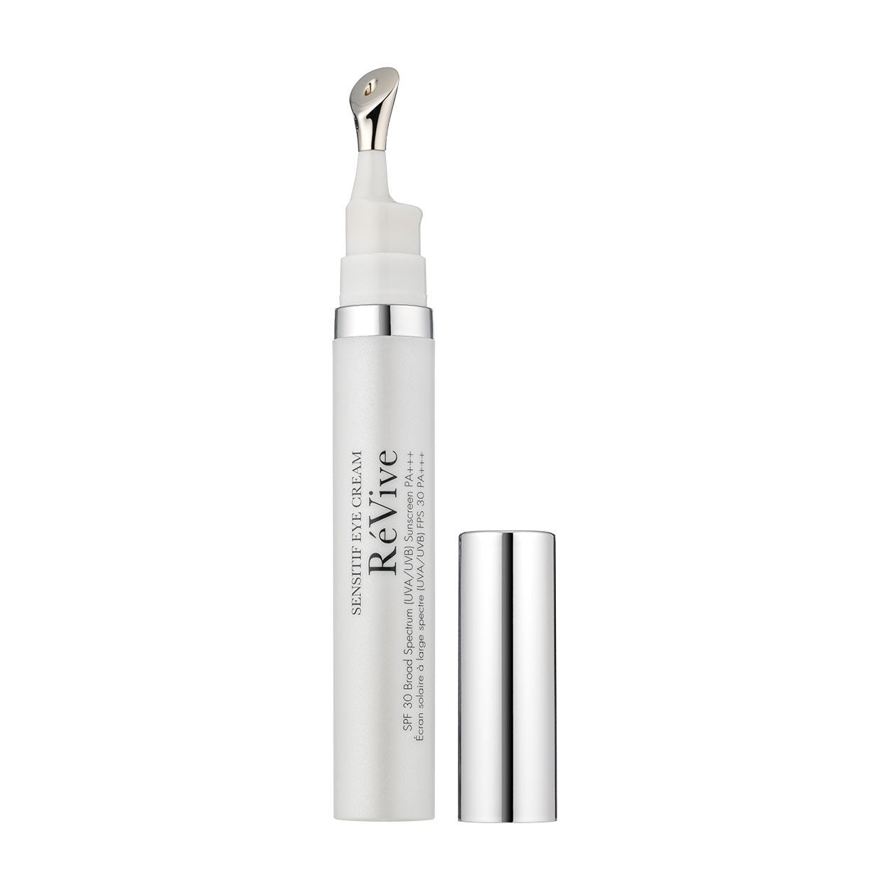 Image of an open RéVive Sensitif Eye Cream SPF 30