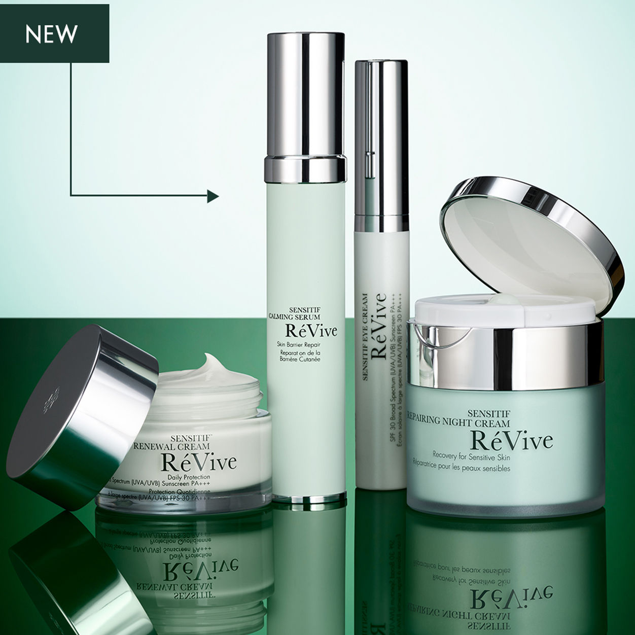 Lifestyle image of RéVive Sensitif Calming Serum Skin Barrier Repair