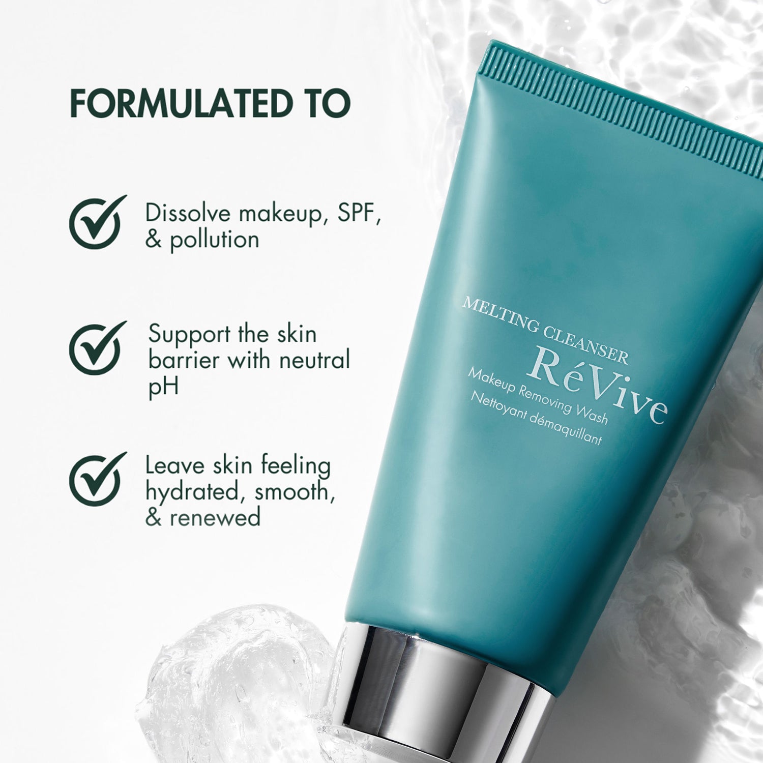 Lifestyle image of RéVive Melting Cleanser Makeup Removing Wash