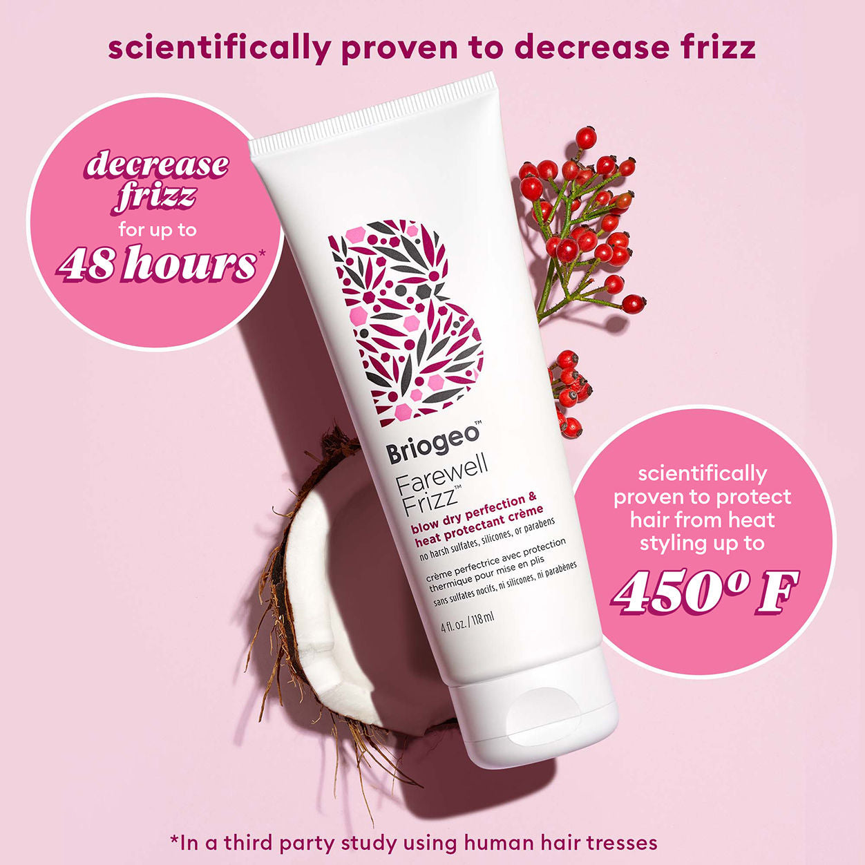 Information related to Briogeo Farewell Frizz Blow Dry Perfection Heat Protectant Cream