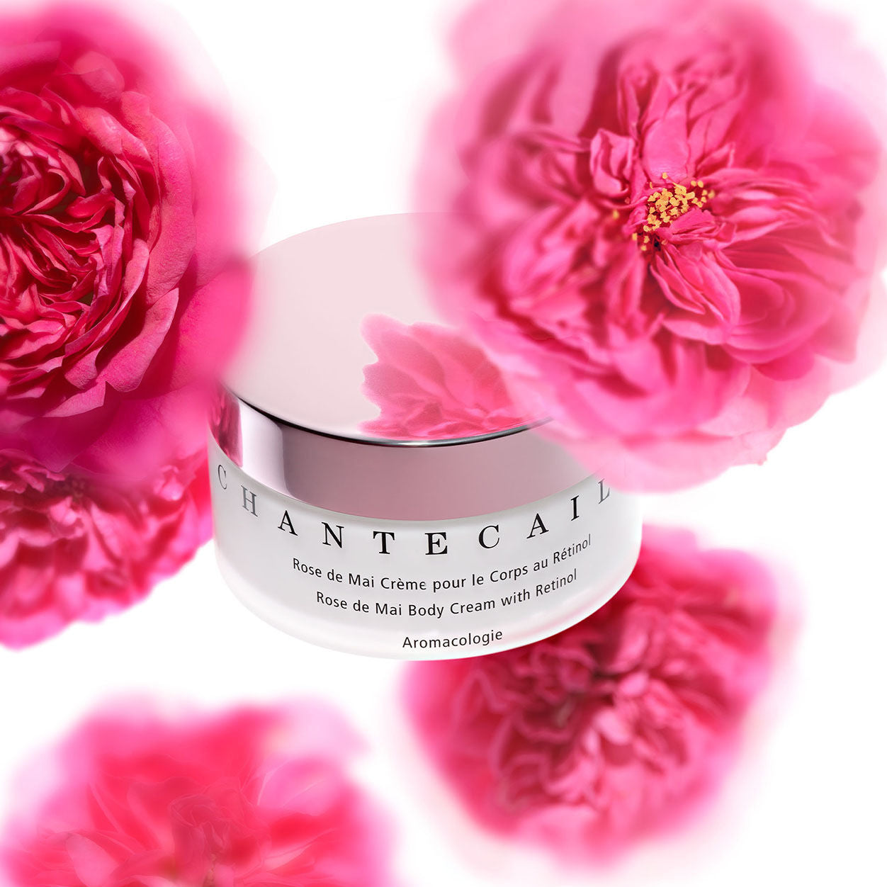 Lifestyle image of Chantecaille Rose de Mai Body Cream with Retinol