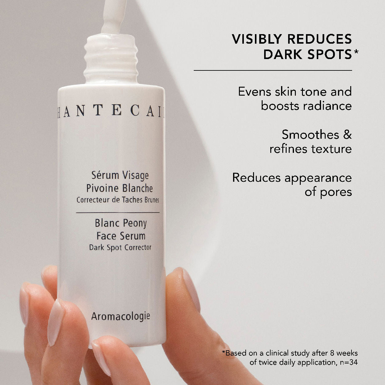 Image of an open Chantecaille Blanc Peony Face Serum for Dark Spots