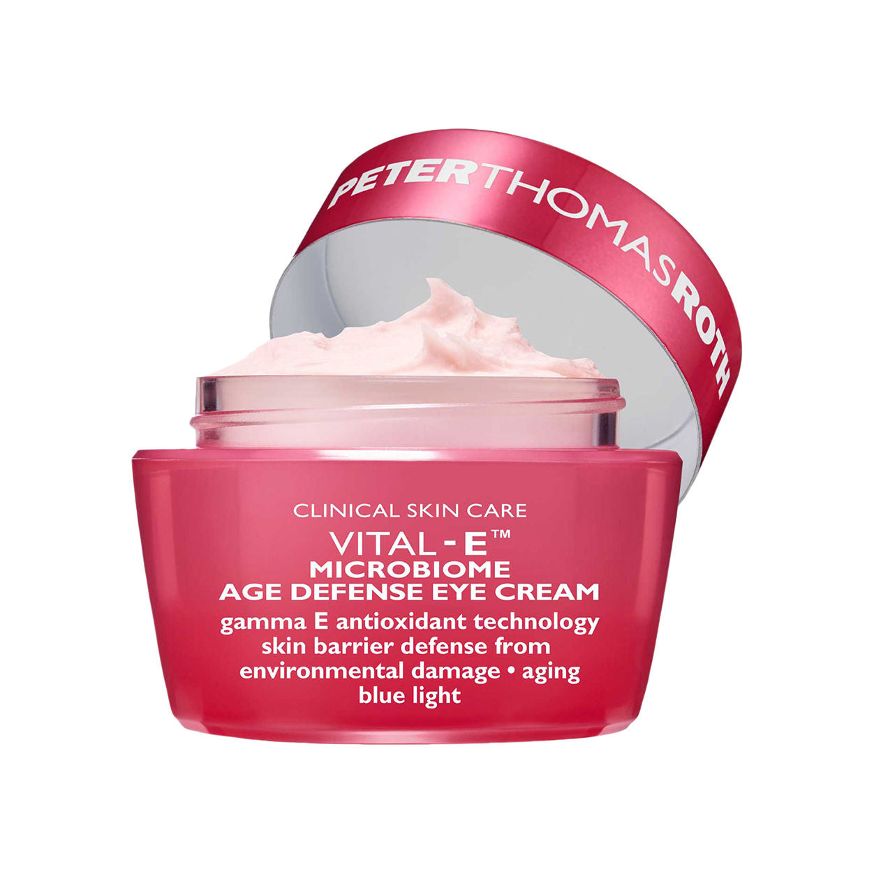 Image of an open Peter Thomas Roth Vital-E Microbiome Age Defense Eye Cream