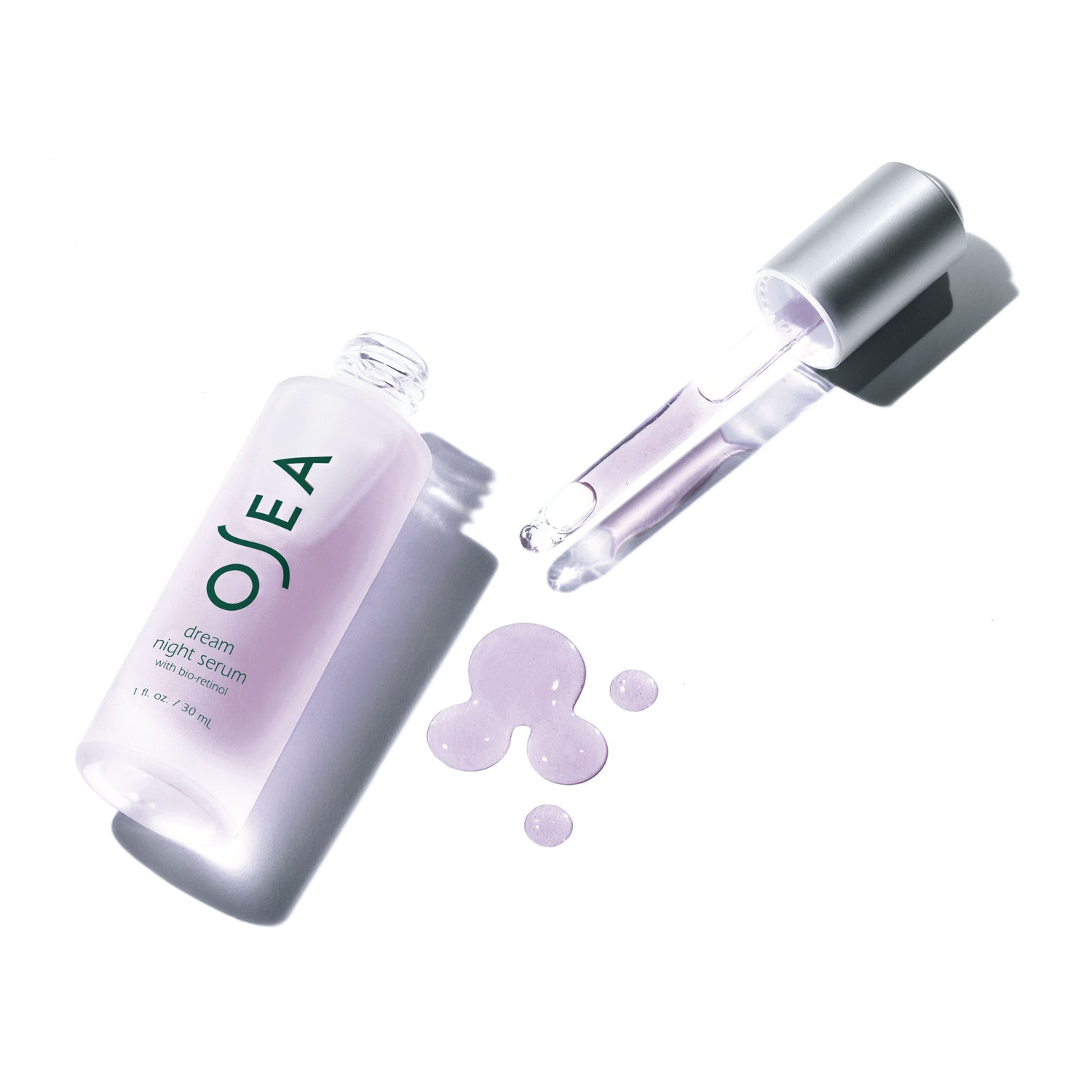 Image of an open OSEA Dream Night Serum with Bio-Retinol