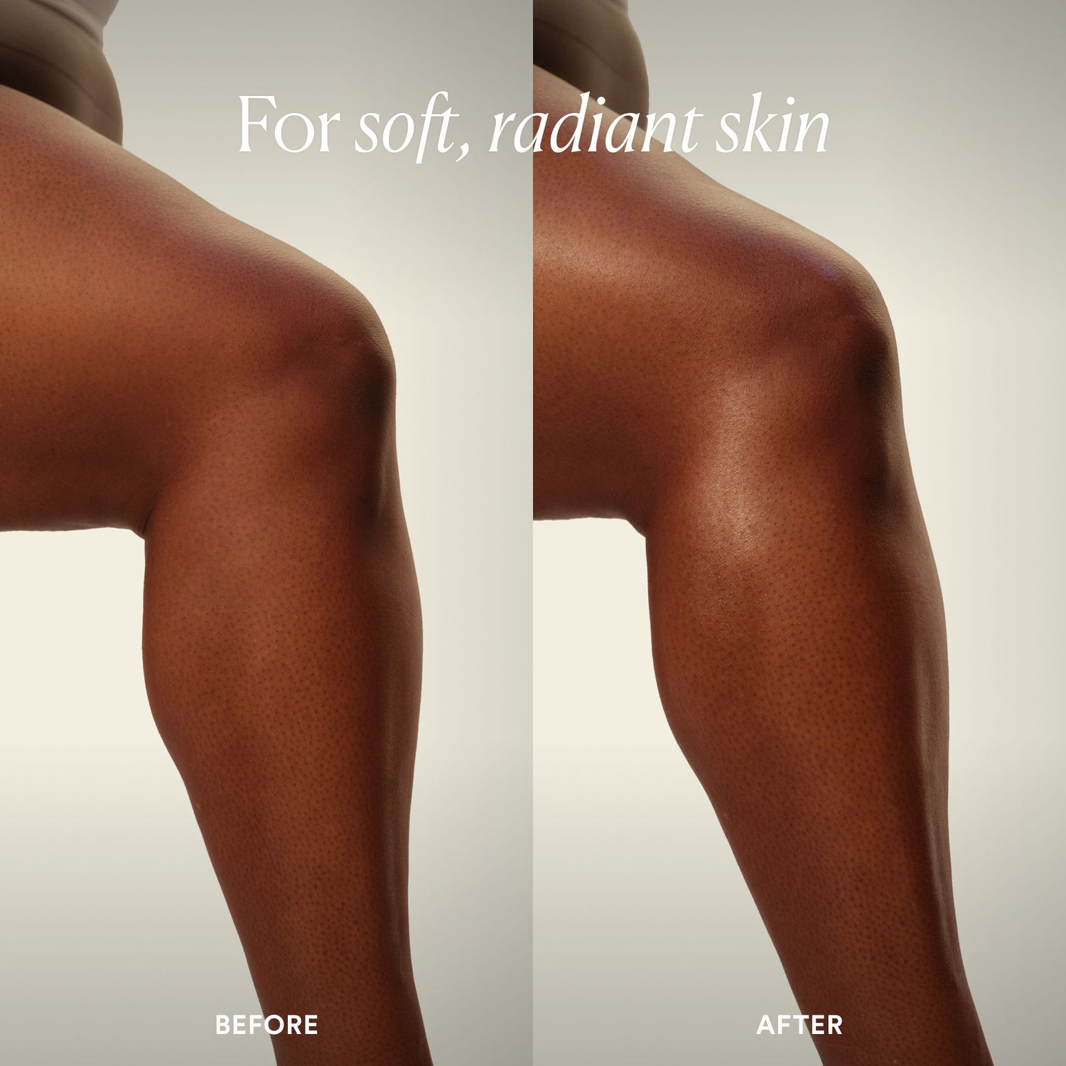 Before and after results of using OSEA Dream Bio-Retinol Body Serum