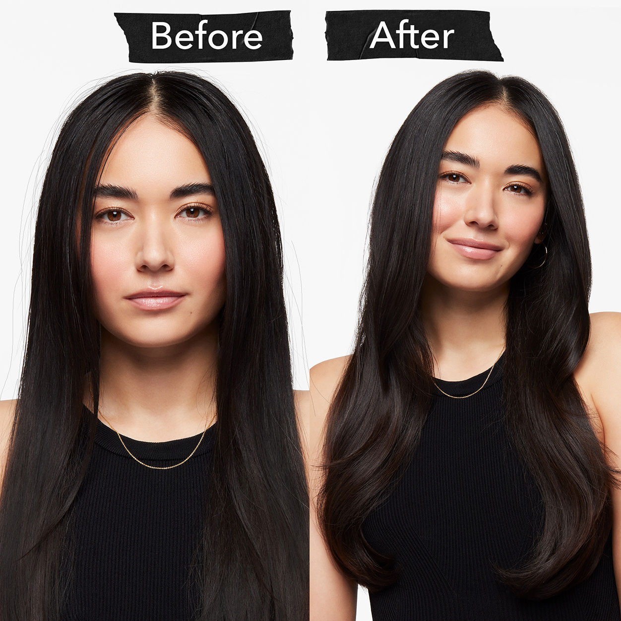 Before and after results of using Bumble and Bumble Sunday Shampoo