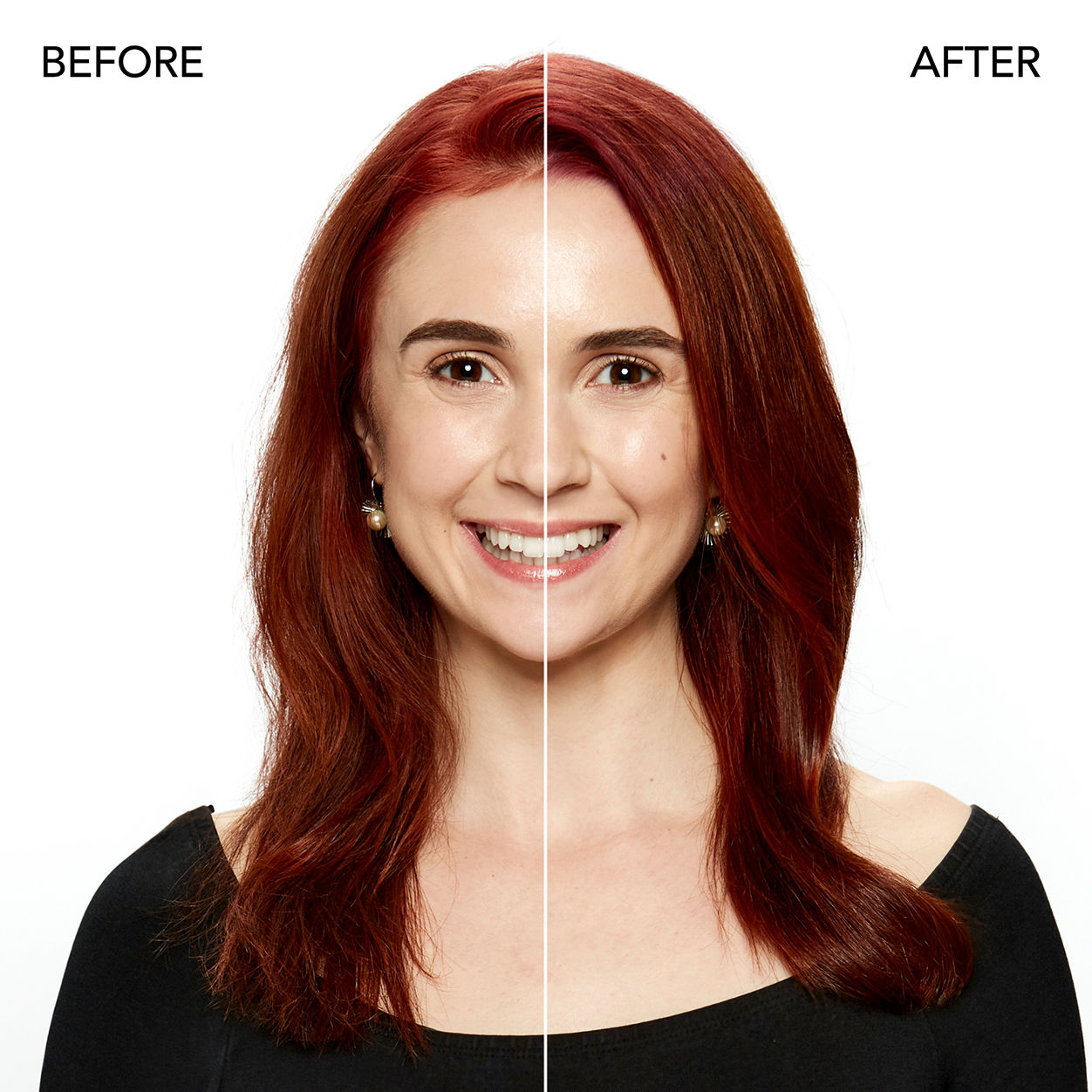 Before and after results of using Bumble and Bumble Bond-Building Repair Treatment