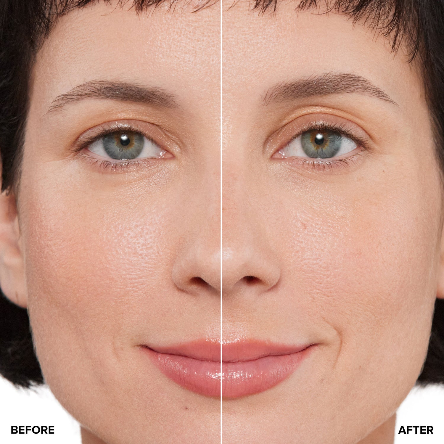 Before and after results of using Anastasia Beverly Hills Clear Brow Gel