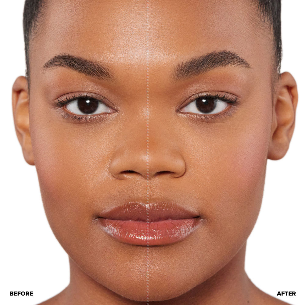 Before and after results of using Anastasia Beverly Hills Brow Freeze Extreme Hold Laminated-Look Sculpting Eyebrow Wax