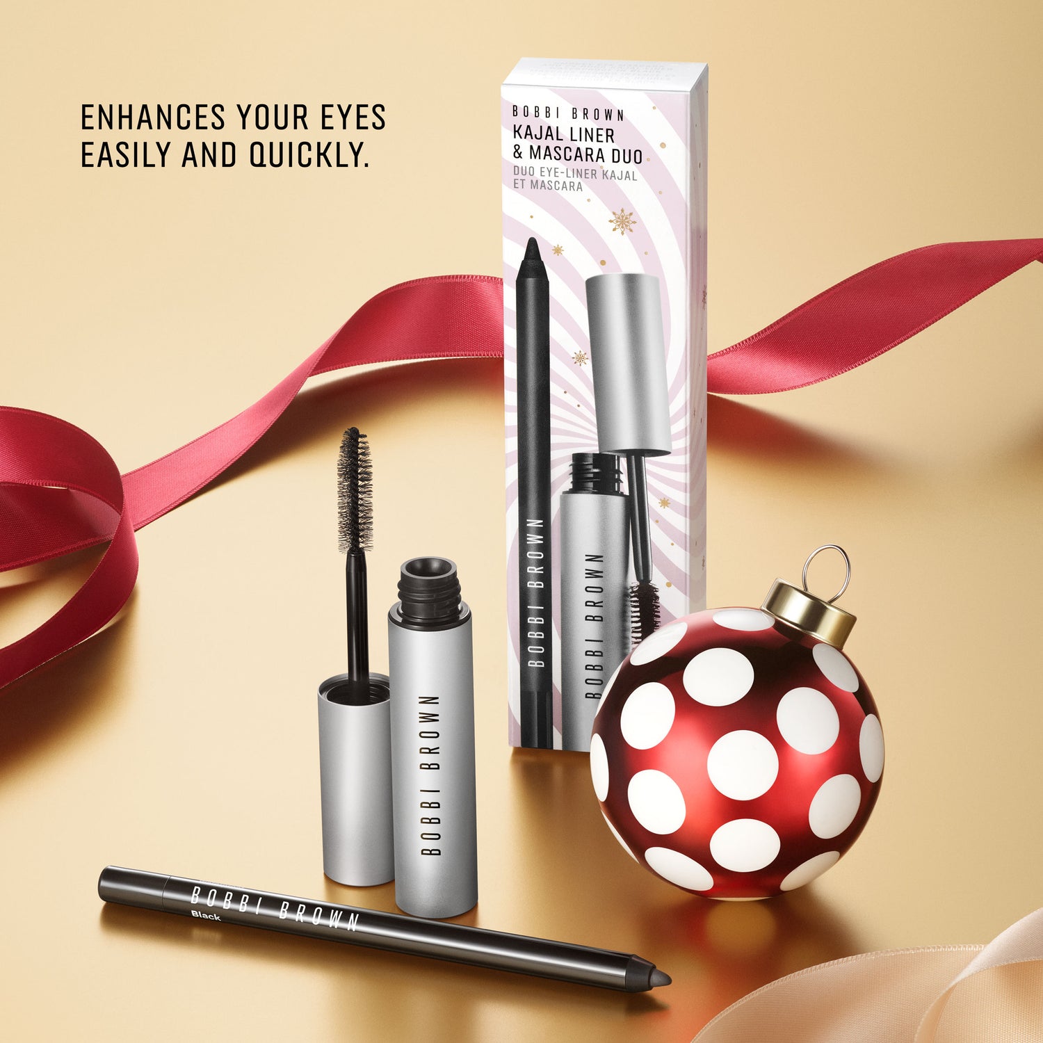 Lifestyle image of Bobbi Brown Kajal Eyeliner and Mascara Gift Set Duo (Limited Edition)