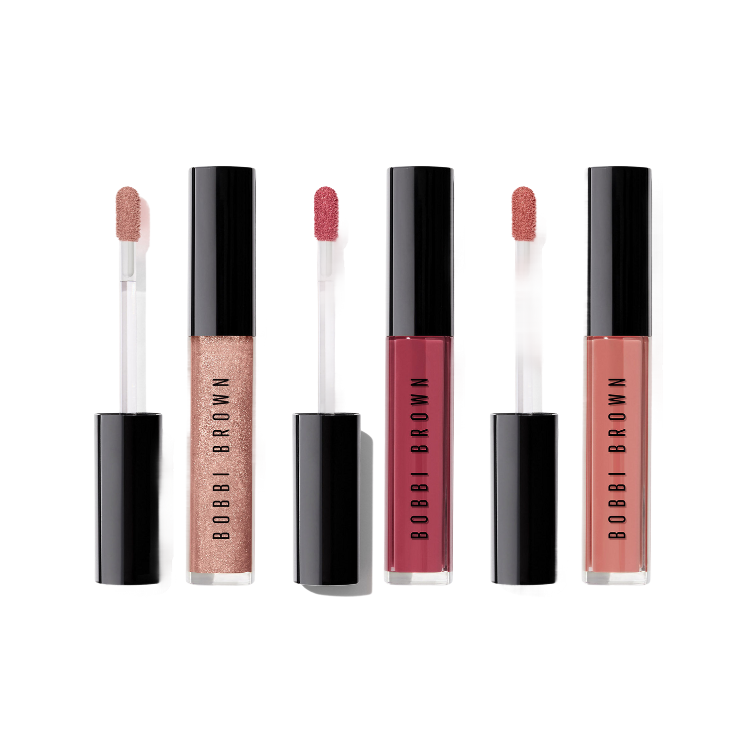 Image of an open Bobbi Brown Mini Crushed Oil-Infused Lip Gloss Gift Set Trio (Limited Edition)